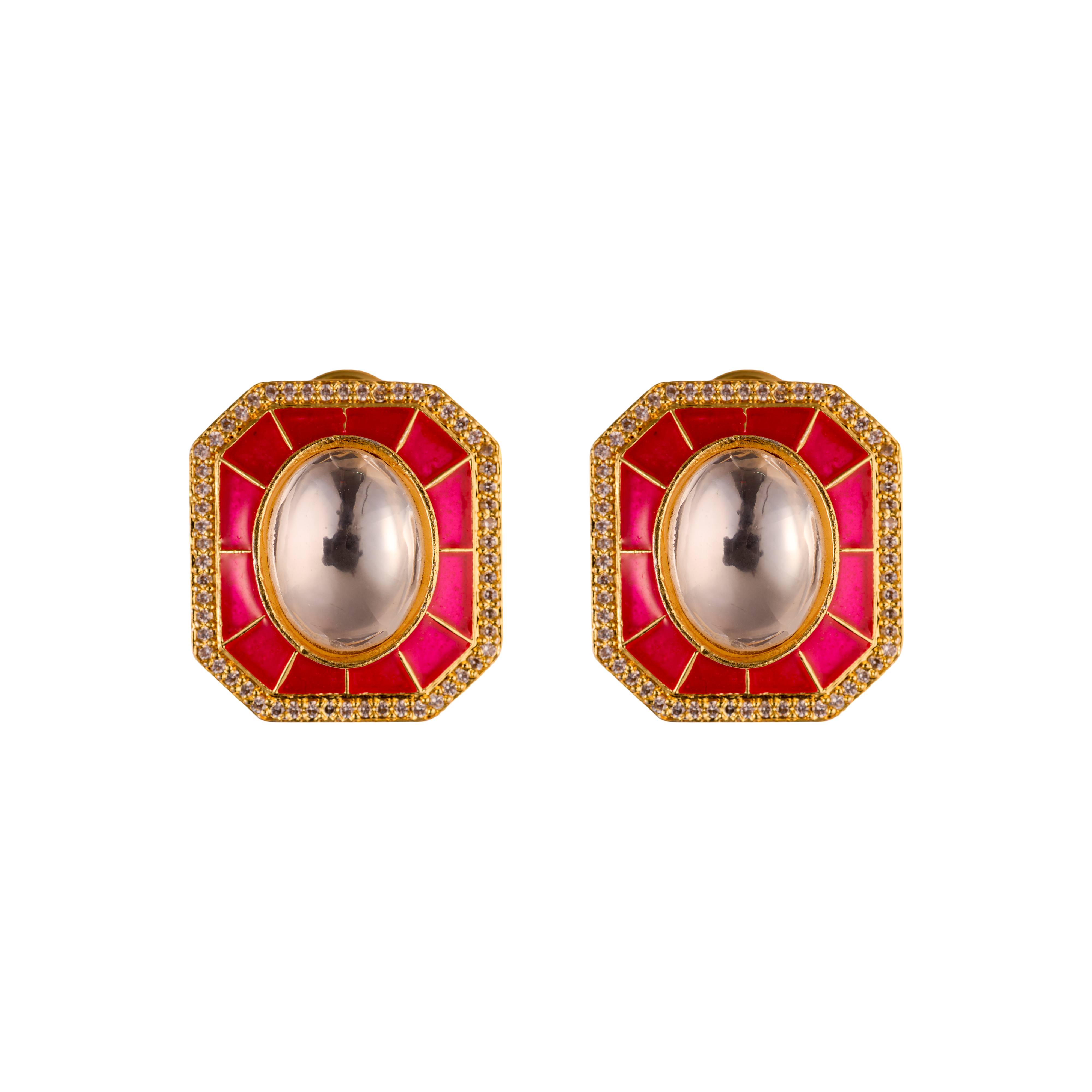 Royal Red Kundan Earrings