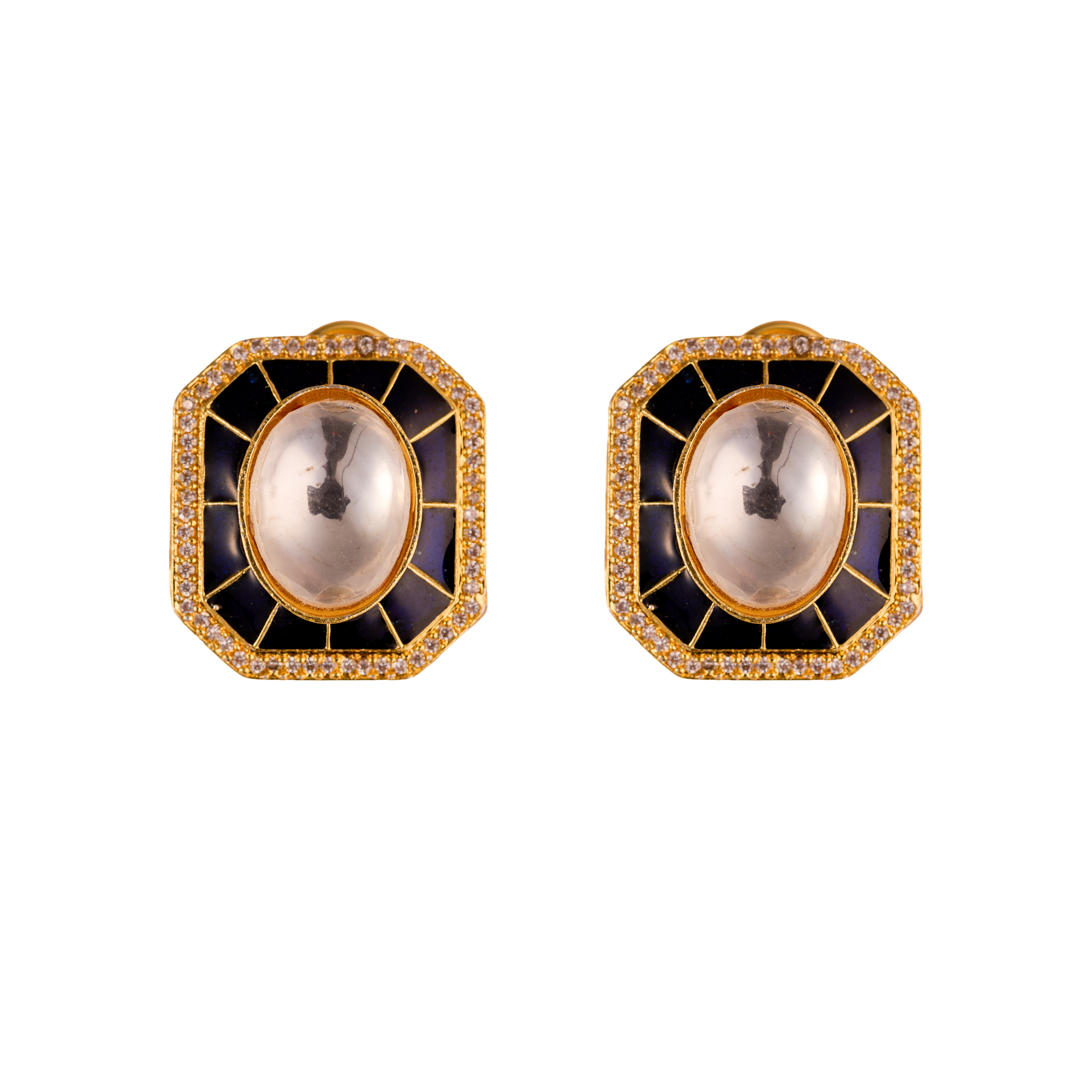 Royal Purple Kundan Earrings