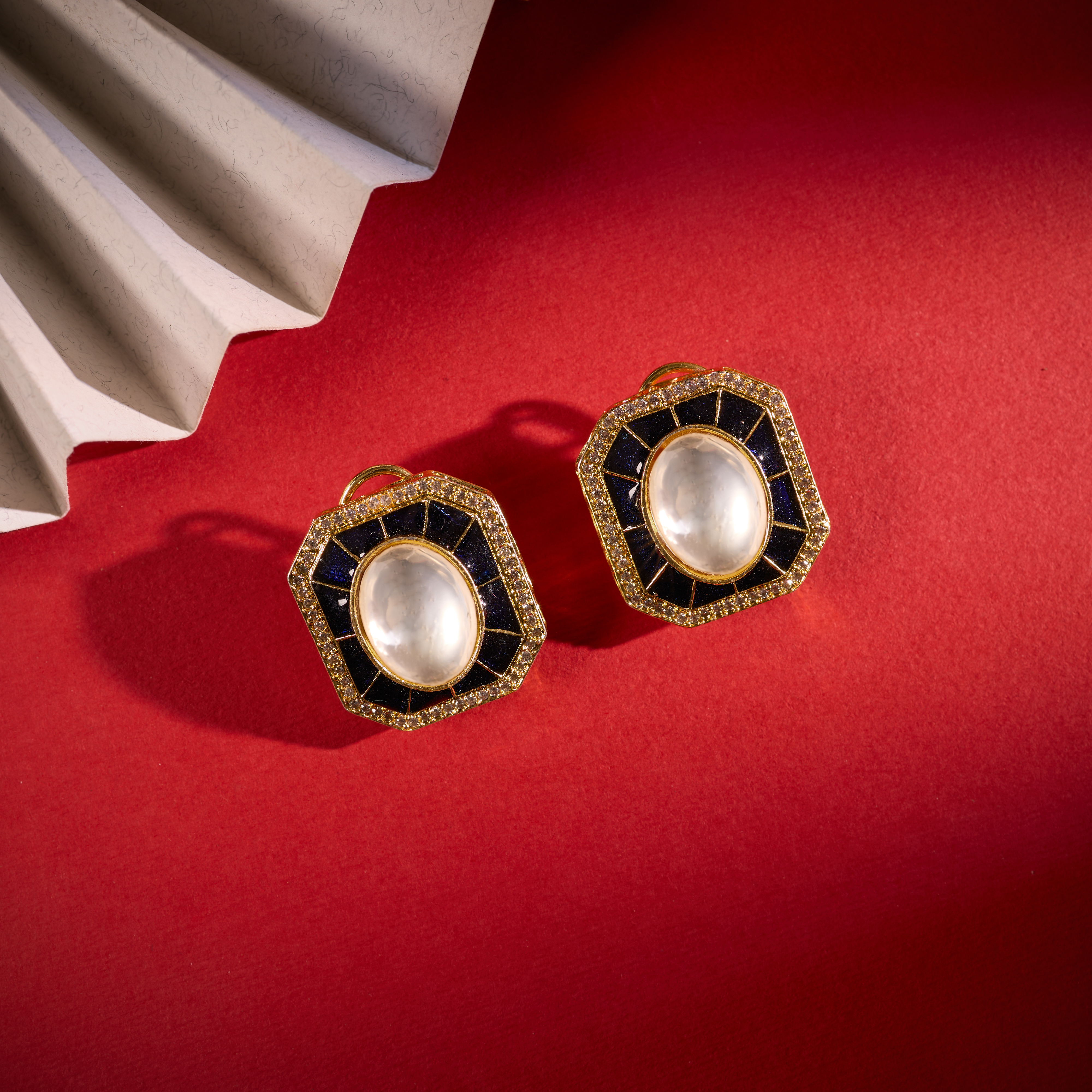 Royal Purple Kundan Earrings