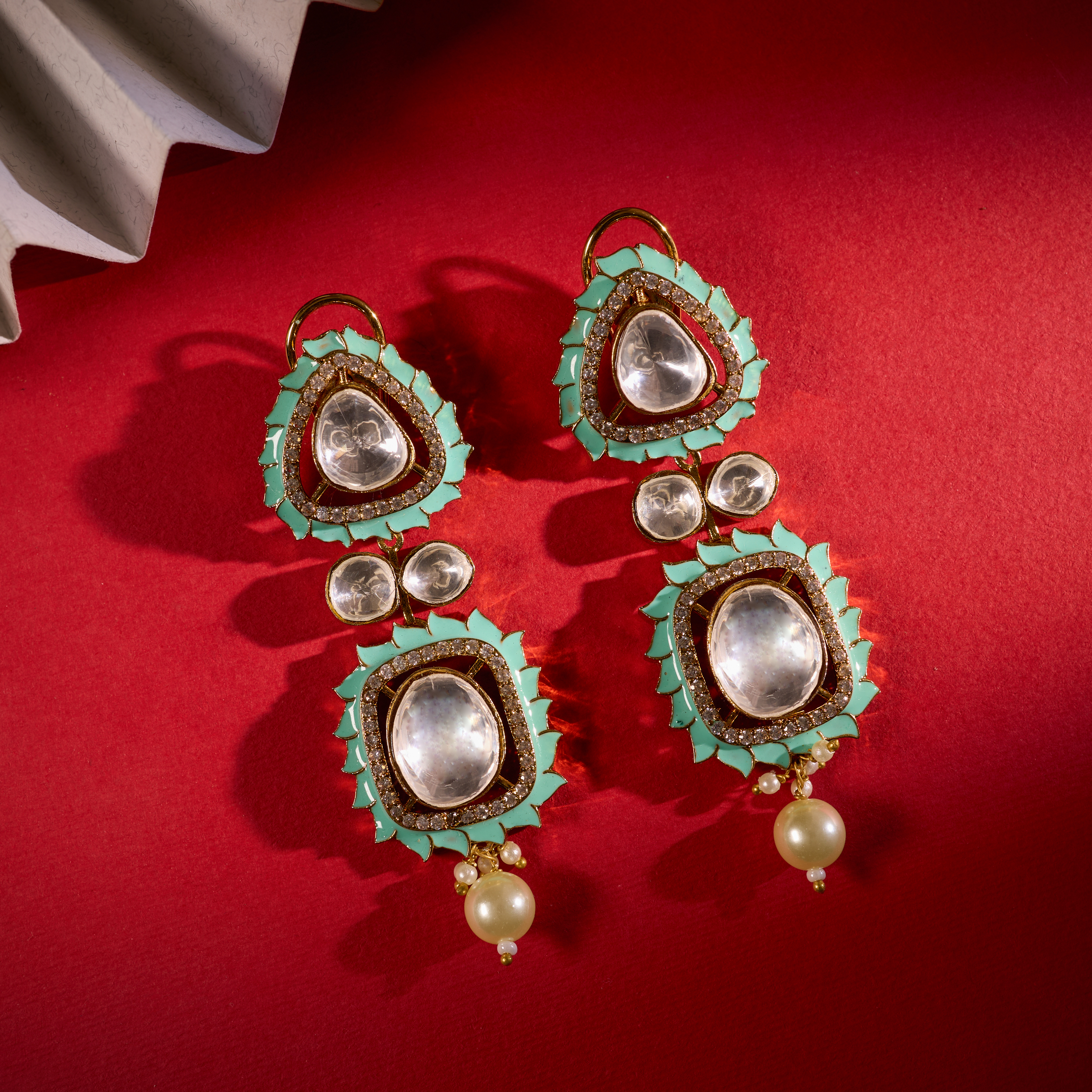 The Jashn-e-Noor Turquoise Drop Royal Earrings