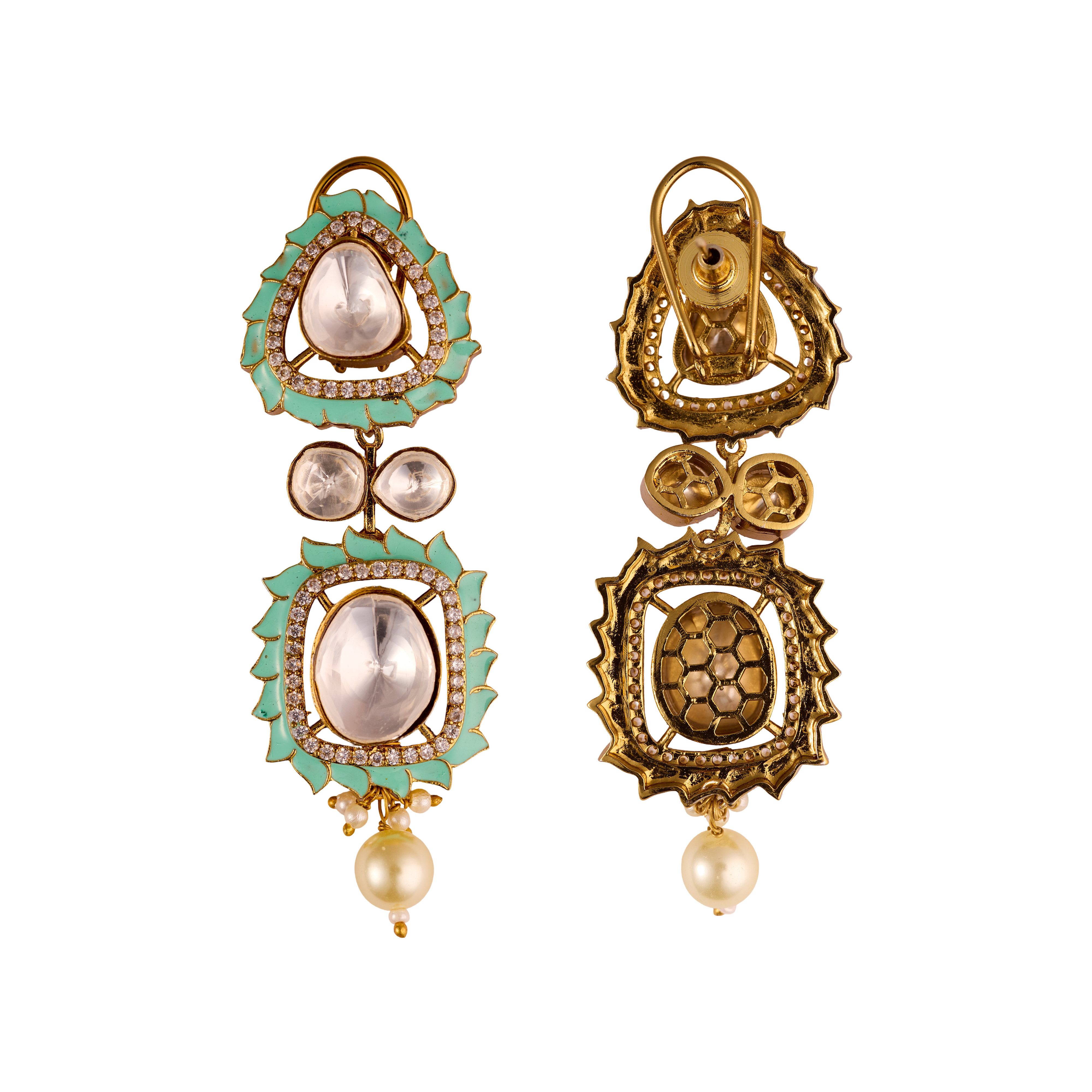The Jashn-e-Noor Turquoise Drop Royal Earrings