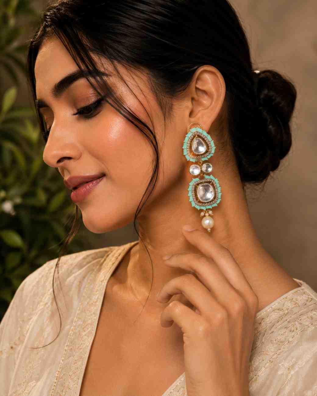 The Jashn-e-Noor Turquoise Drop Royal Earrings