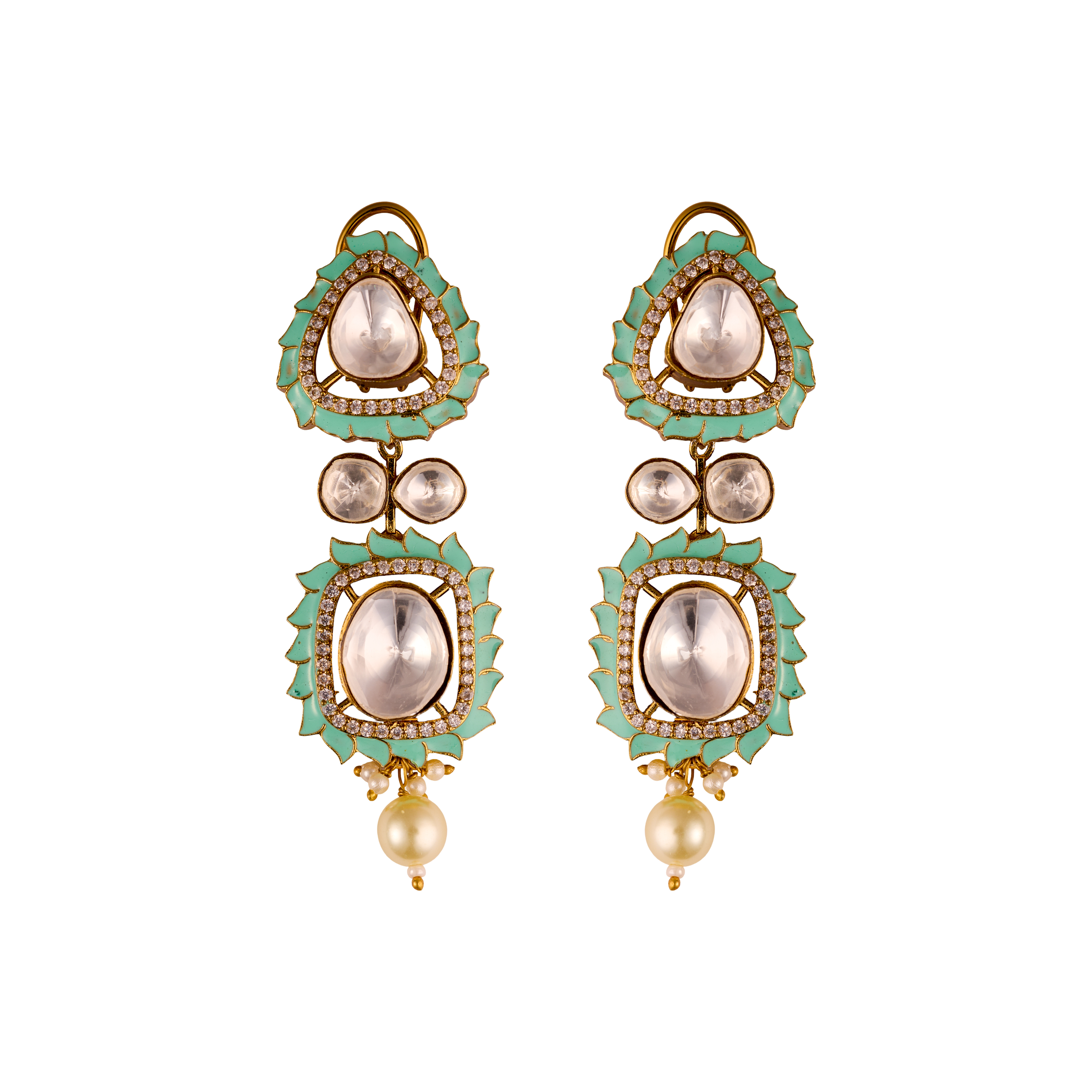 The Jashn-e-Noor Turquoise Drop Royal Earrings