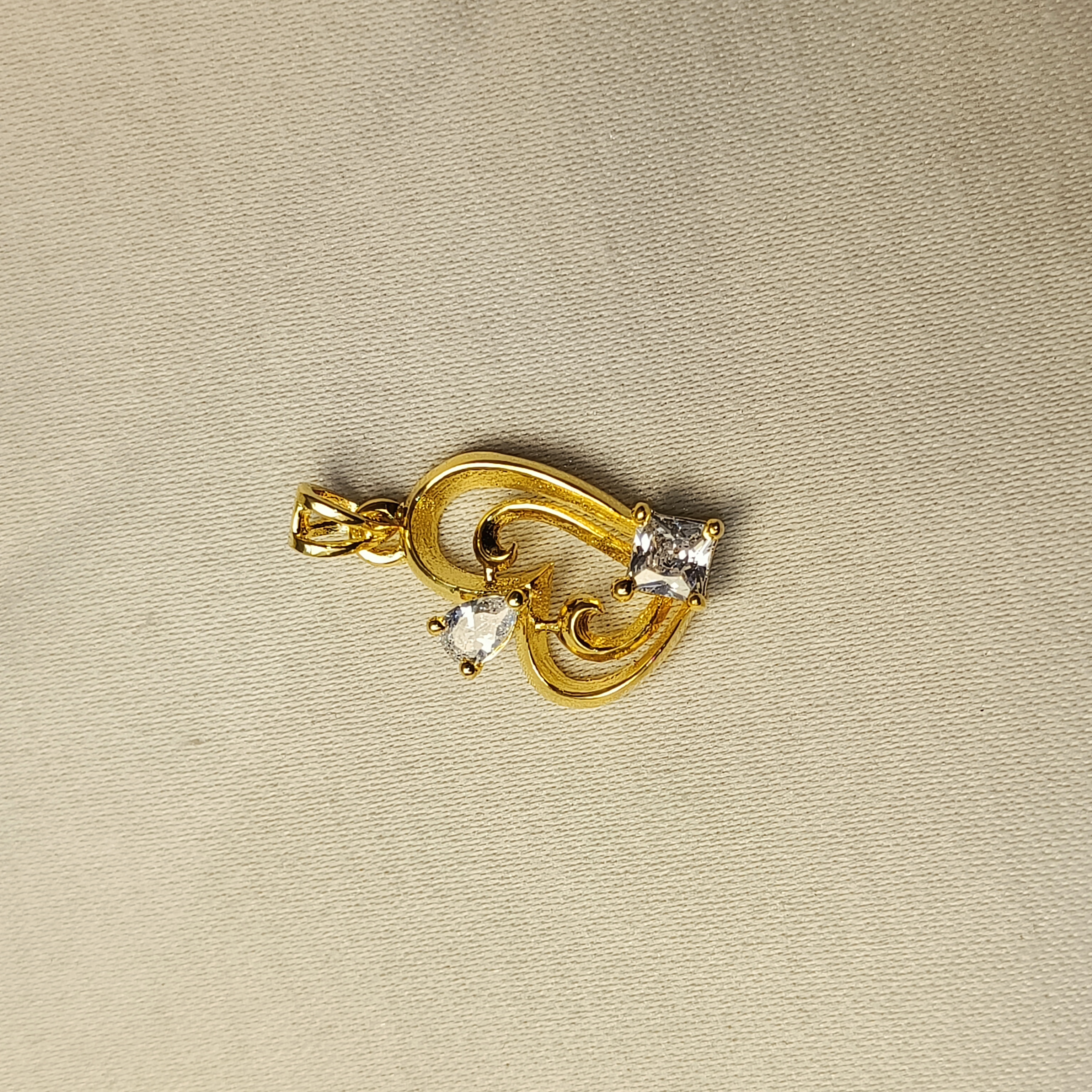 Soft Curve Heart Gold Plated Pendant Chain