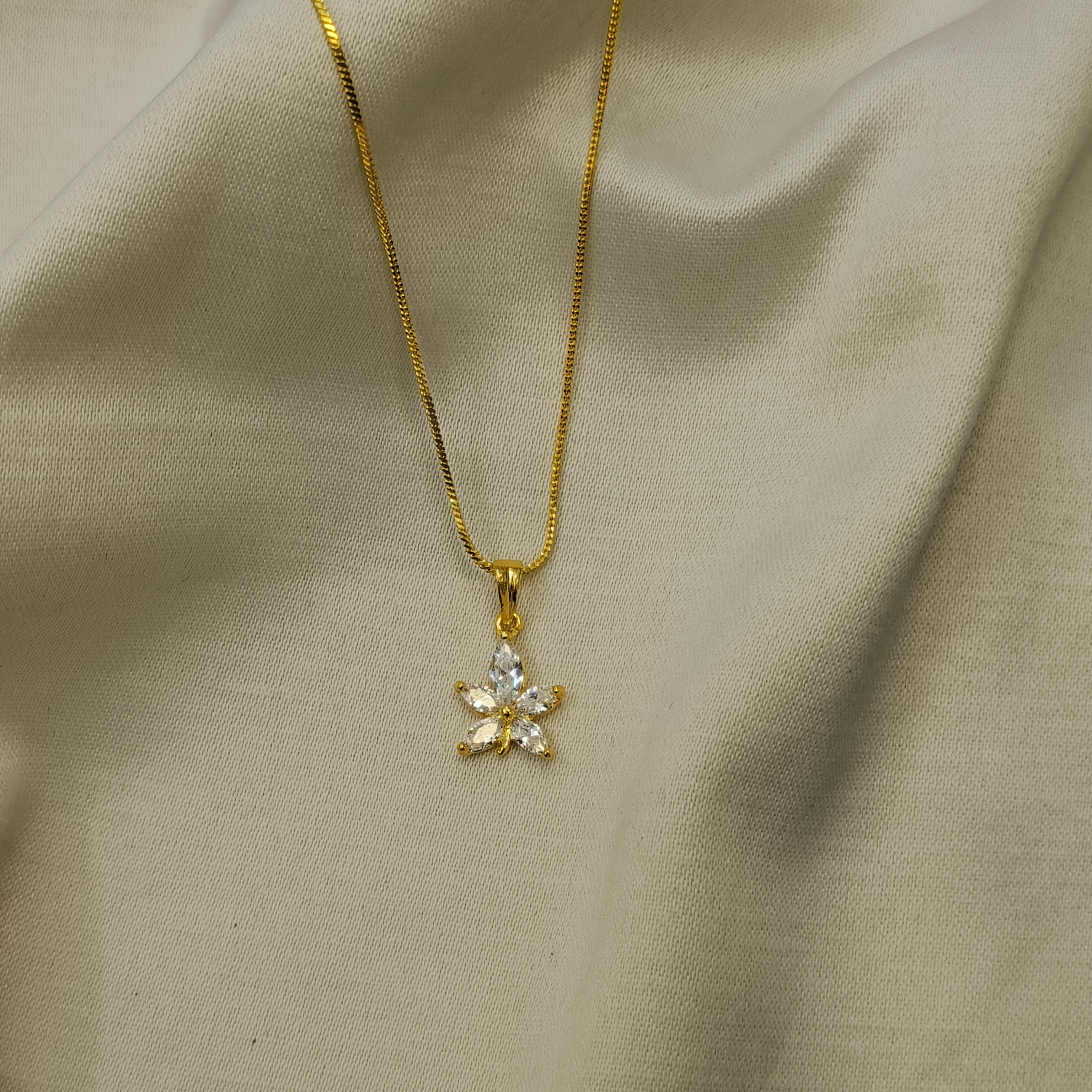 Petal Light Gold Plated Pendant Chain