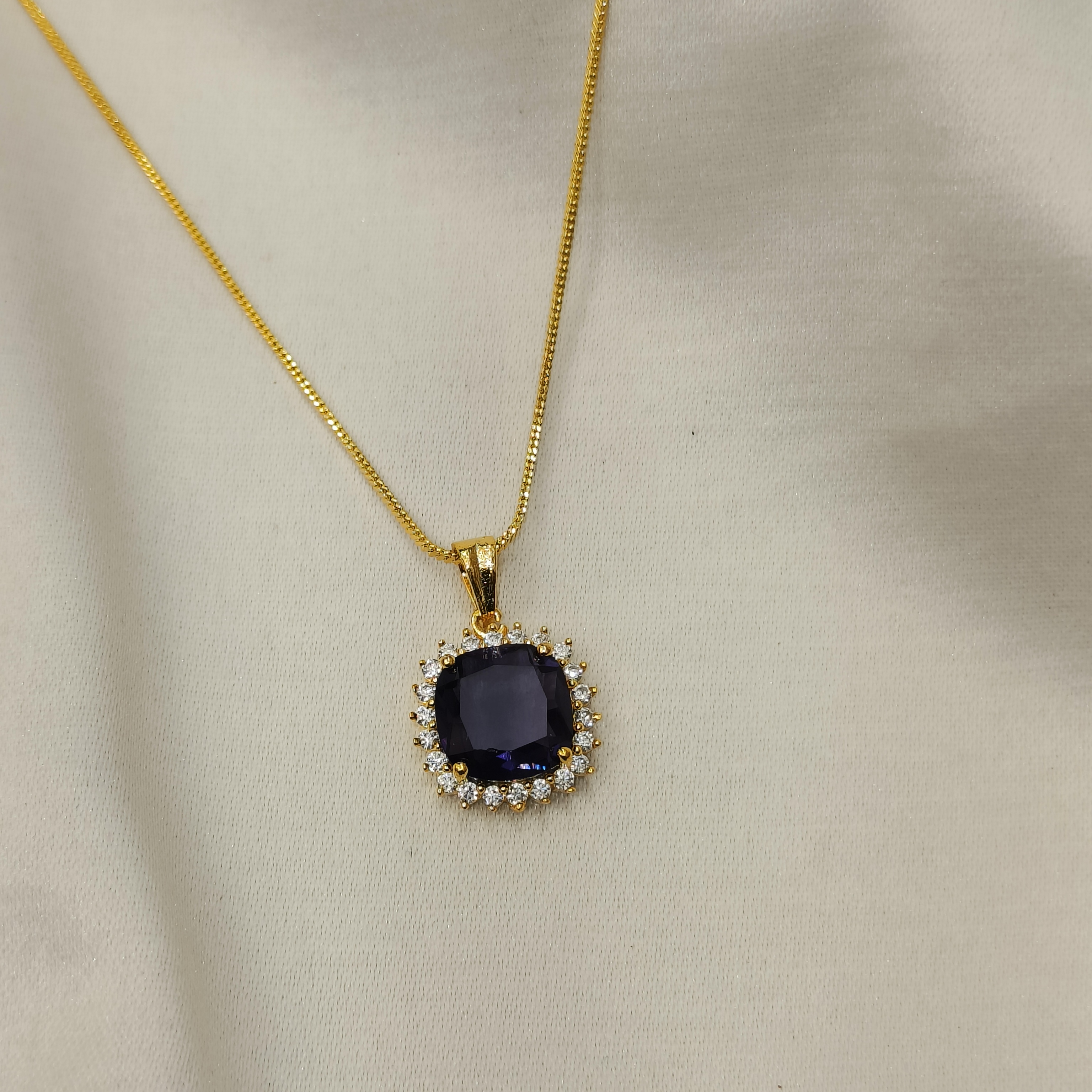 The Ranisaa Purple Golden Pendant Set