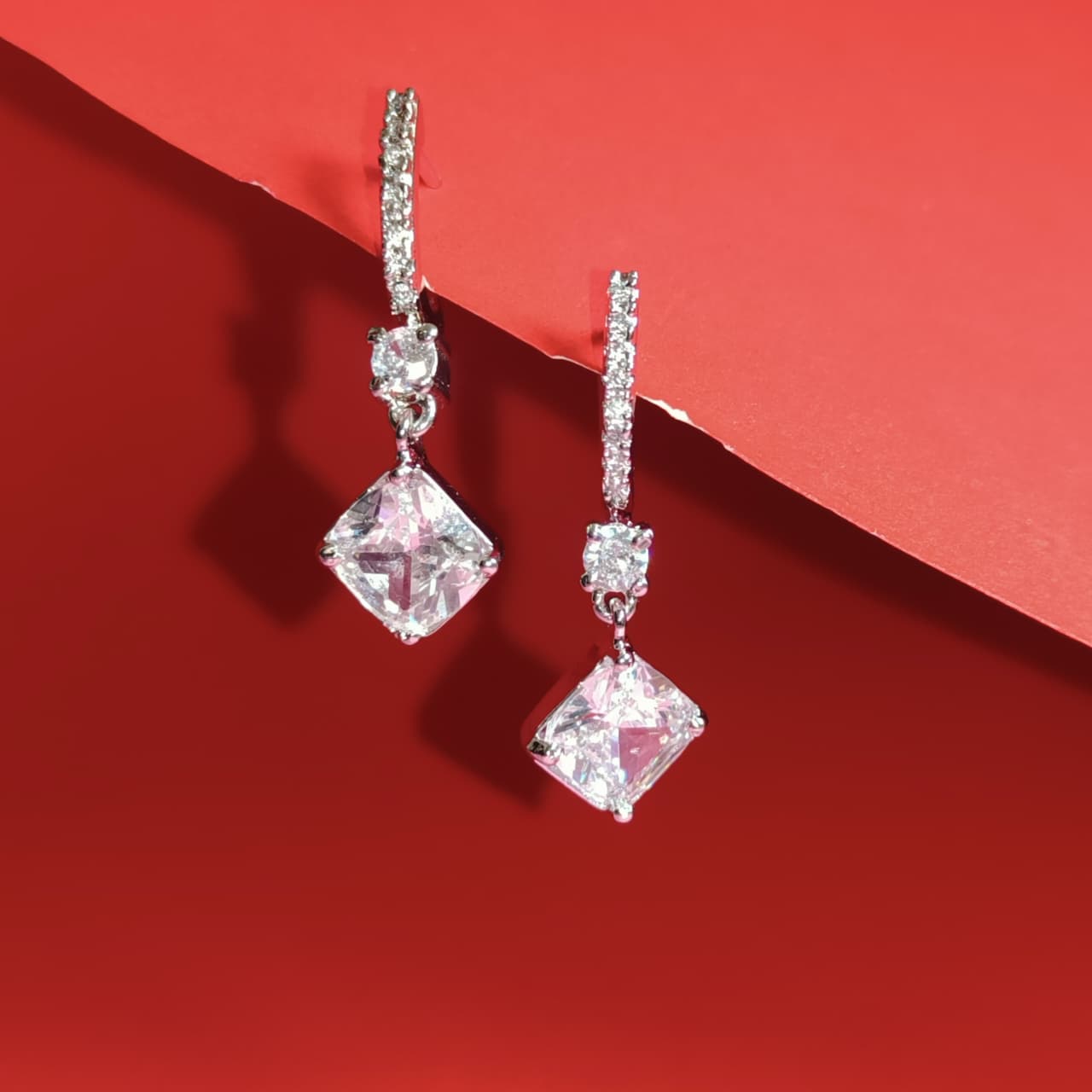 Silver Radiance Drop Earrings