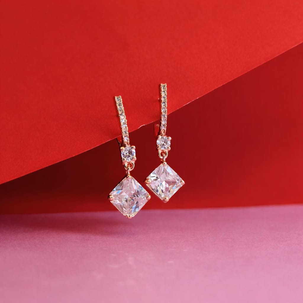 Rosegold Radiance Drop Earrings