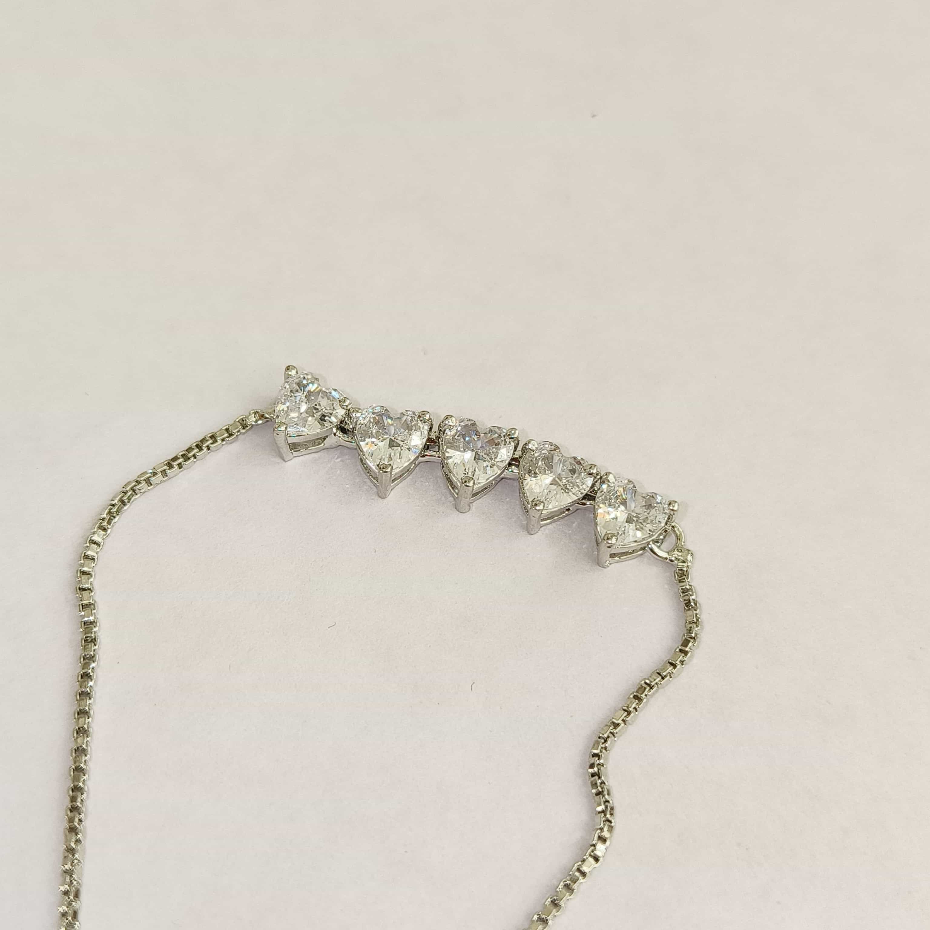 Nimoraa Five-Heart Promise Bracelet – Silver Plated