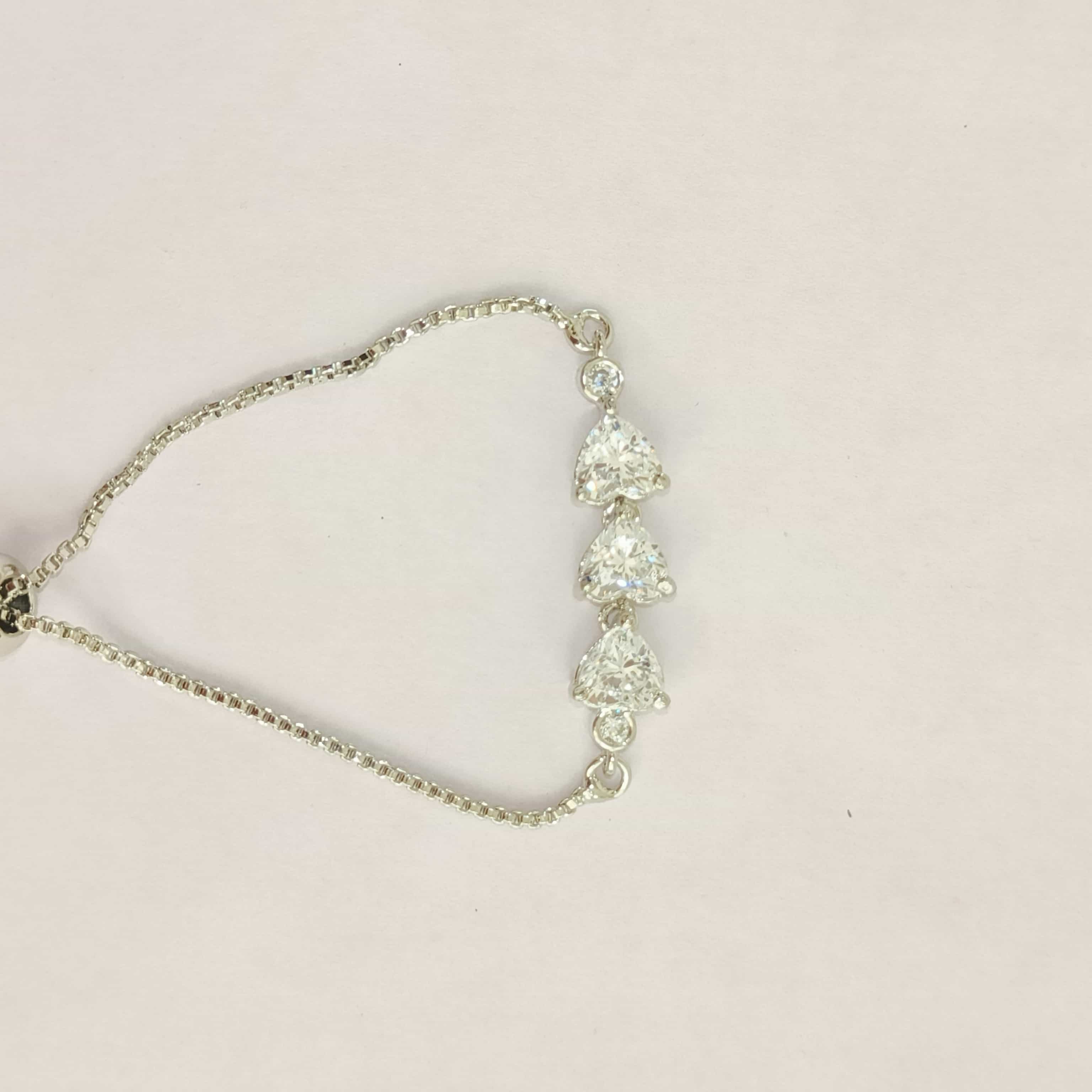 Nimoraa Three-Heart Confession Bracelet – Silver Plated