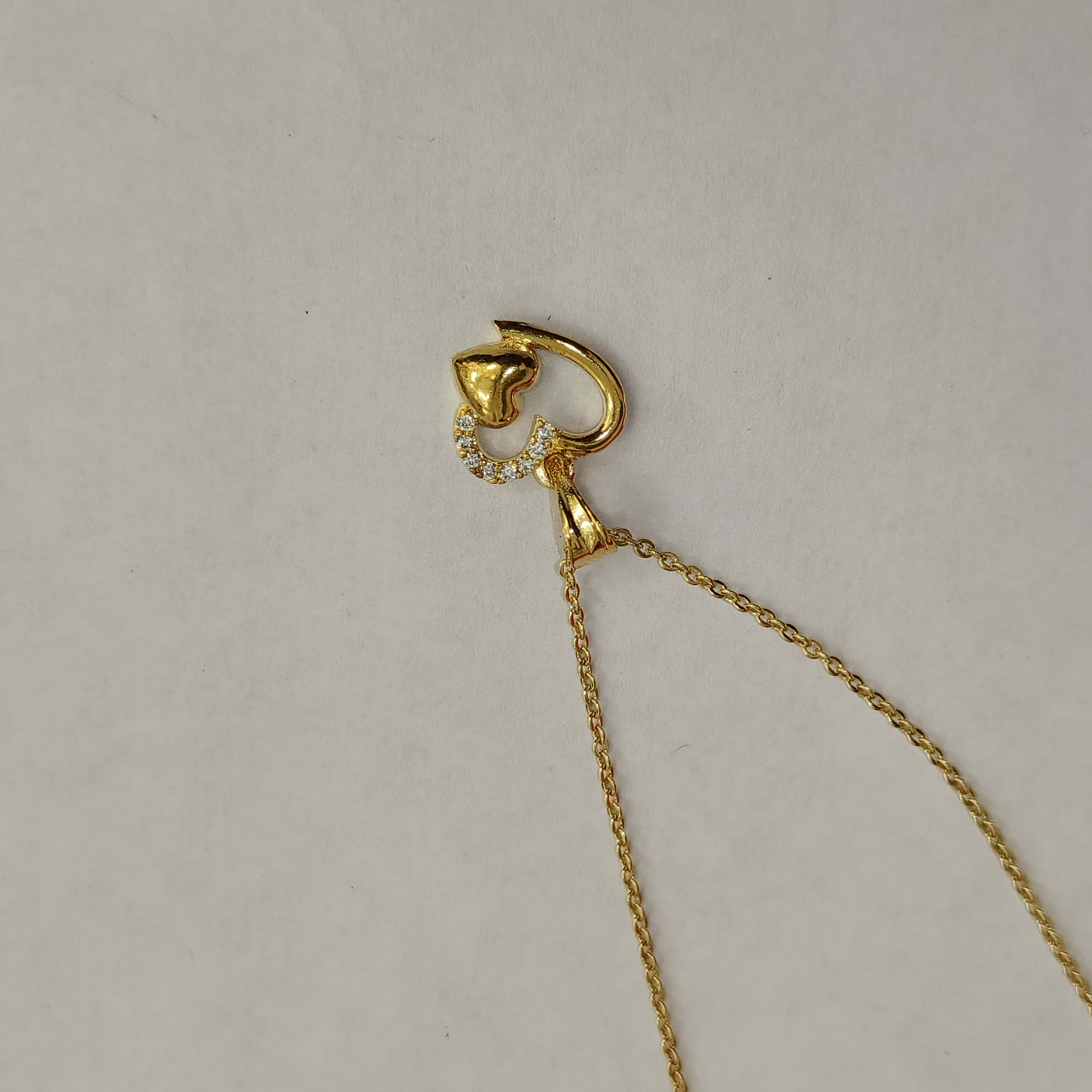 Nimoraa Twin Heart Promise golden Pendant Set