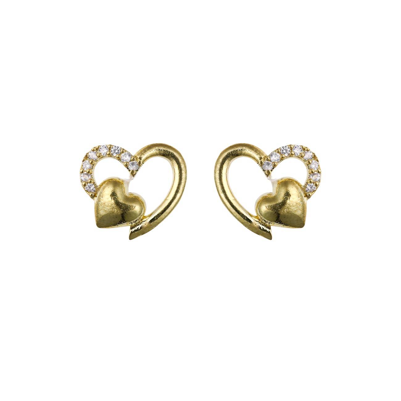 Nimoraa Twin Heart Promise golden Pendant Set