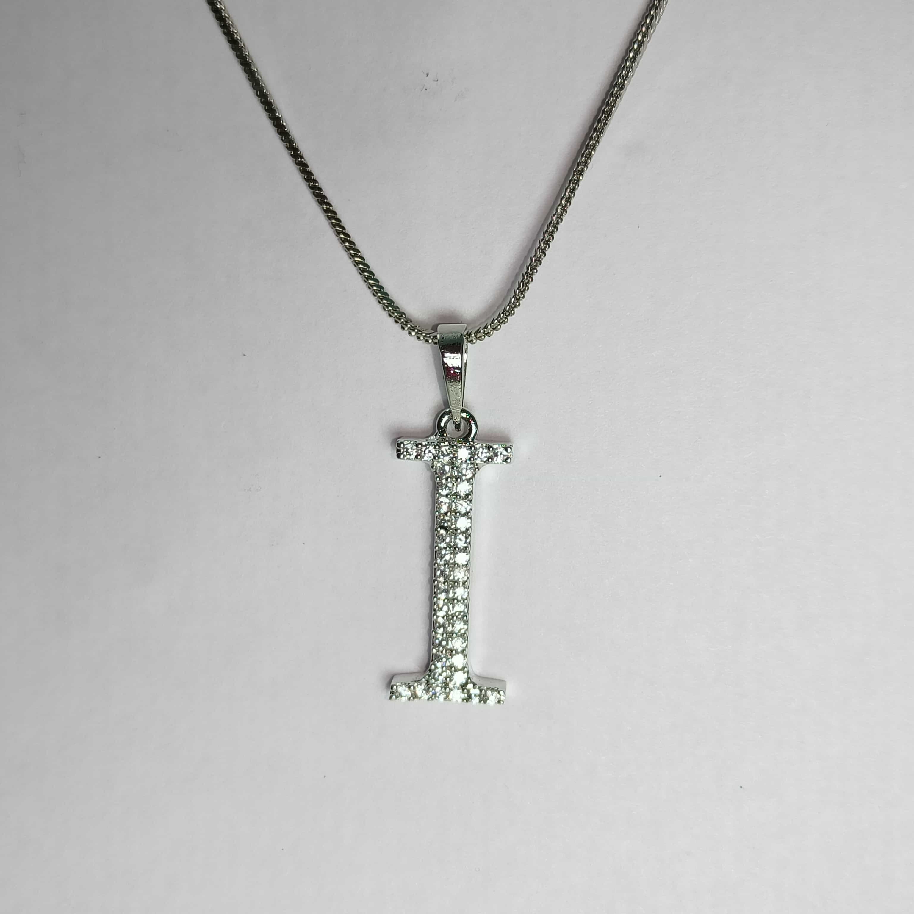 Nimoraa I Initial Silver Pendant Chain