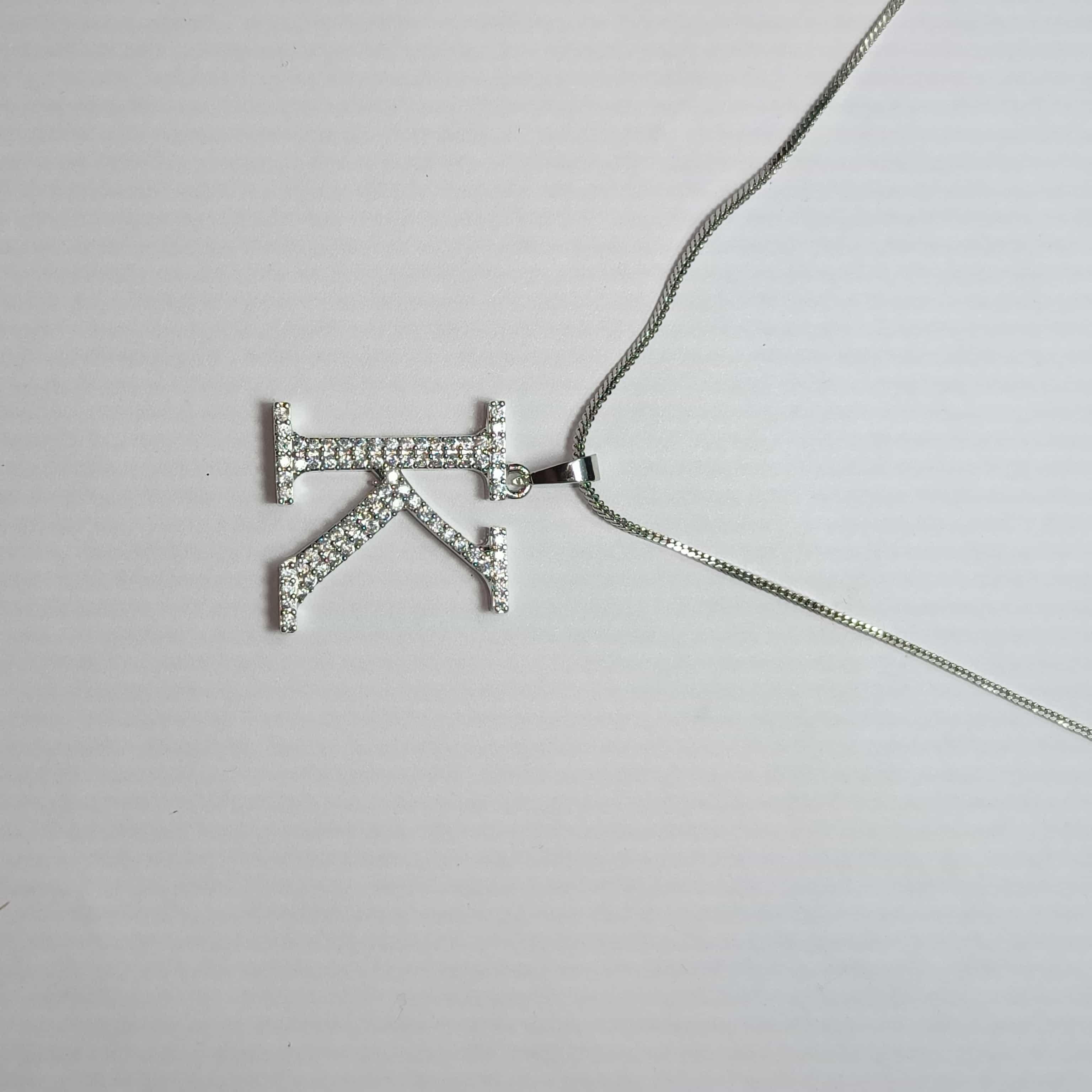 Nimoraa K Initial Silver Pendant Chain