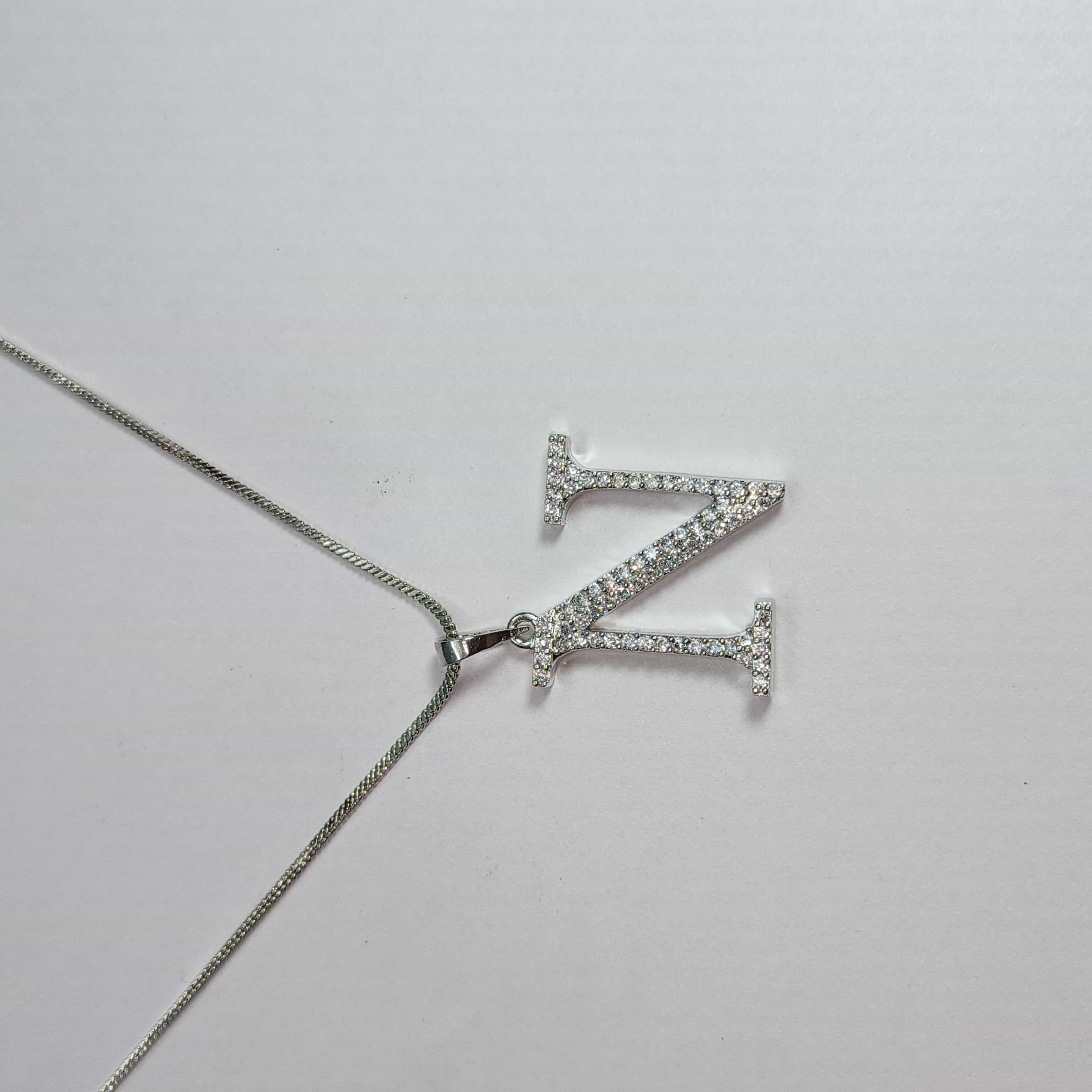 Nimoraa N Initial Silver Pendant Chain