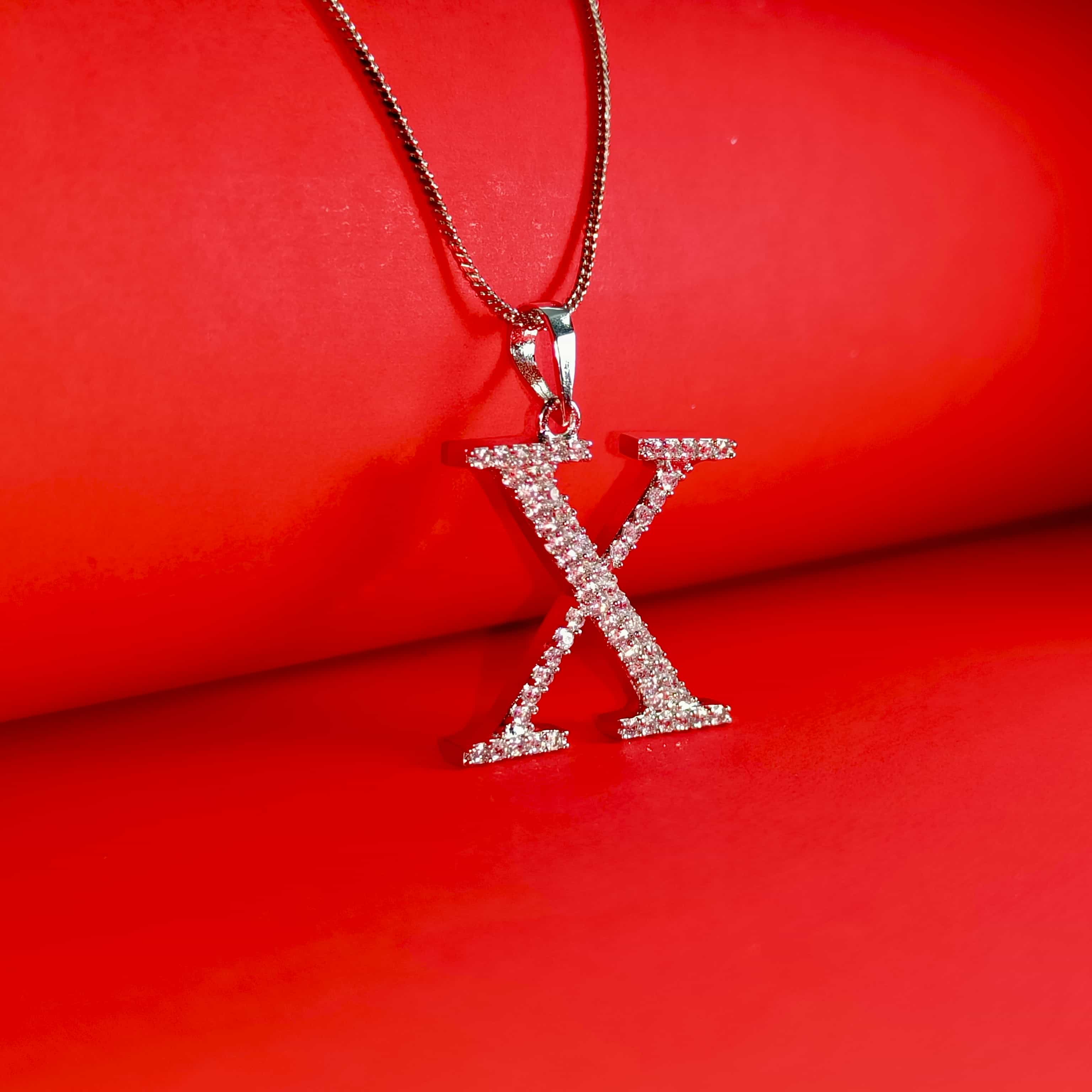 Nimoraa X Initial Silver Pendant Chain