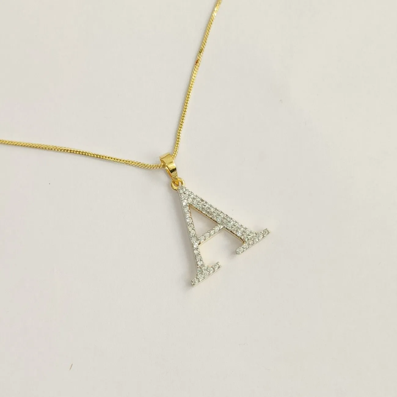 Nimoraa A Initial Gold Plated Pendant Chain