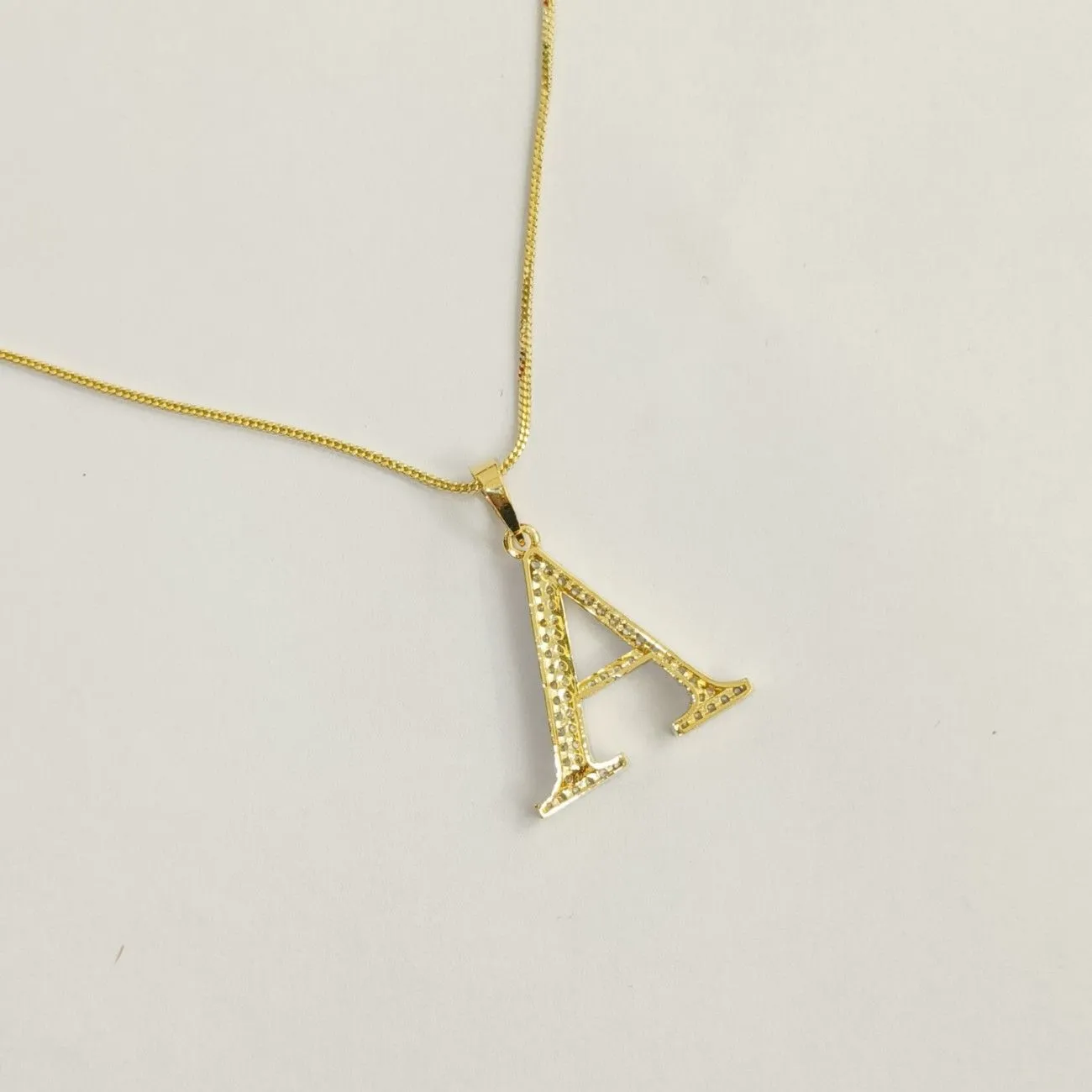 Nimoraa A Initial Gold Plated Pendant Chain