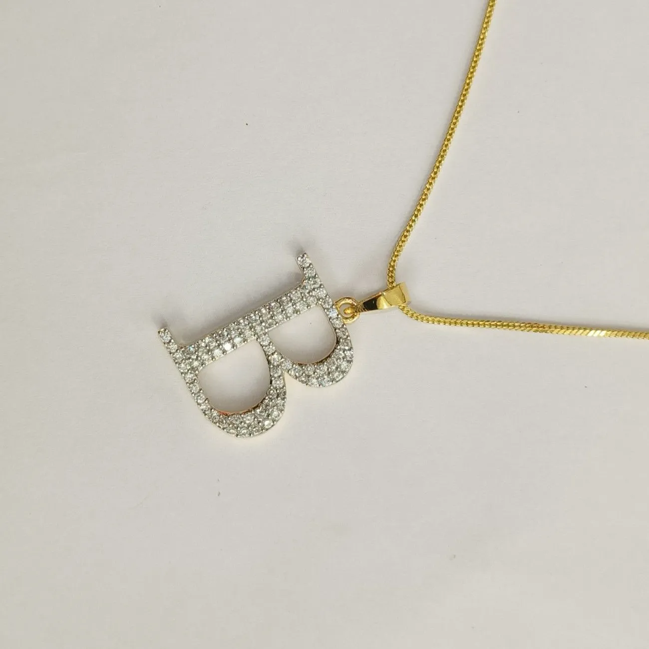 Nimoraa B Initial Gold Plated Pendant Chain