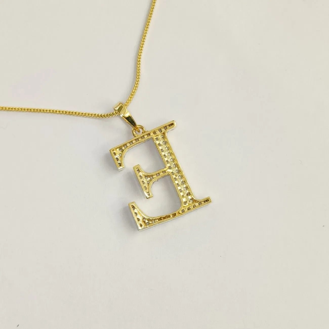 Nimoraa E Initial Gold Plated Pendant Chain