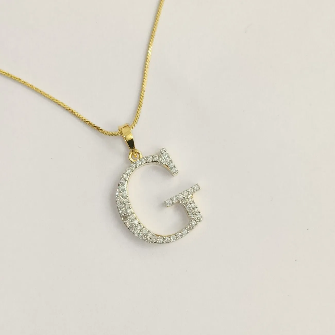 Nimoraa G Initial Gold Plated Pendant Chain