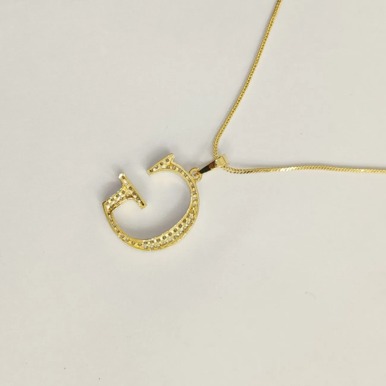 Nimoraa G Initial Gold Plated Pendant Chain