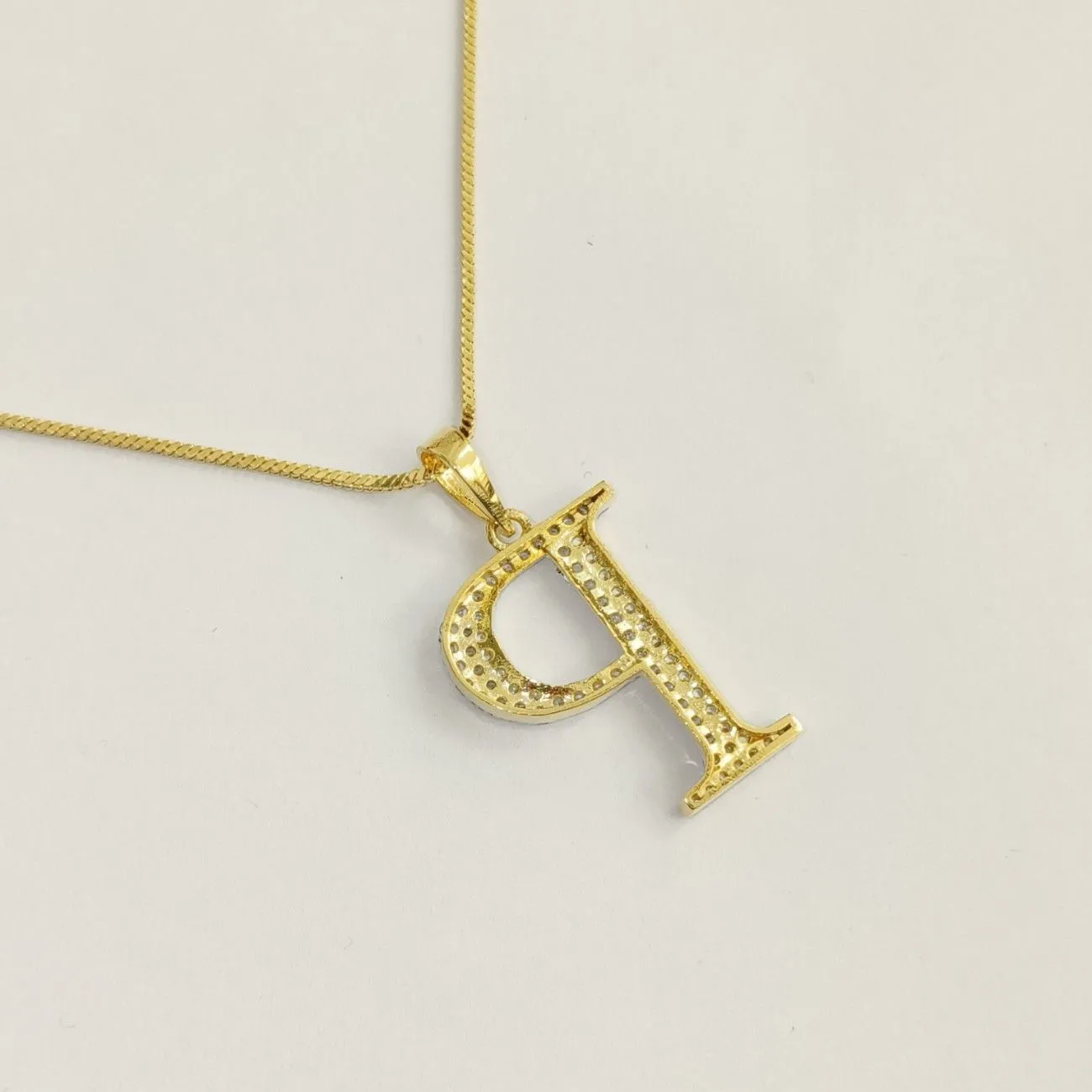 Nimoraa P Initial Gold Plated Pendant Chain