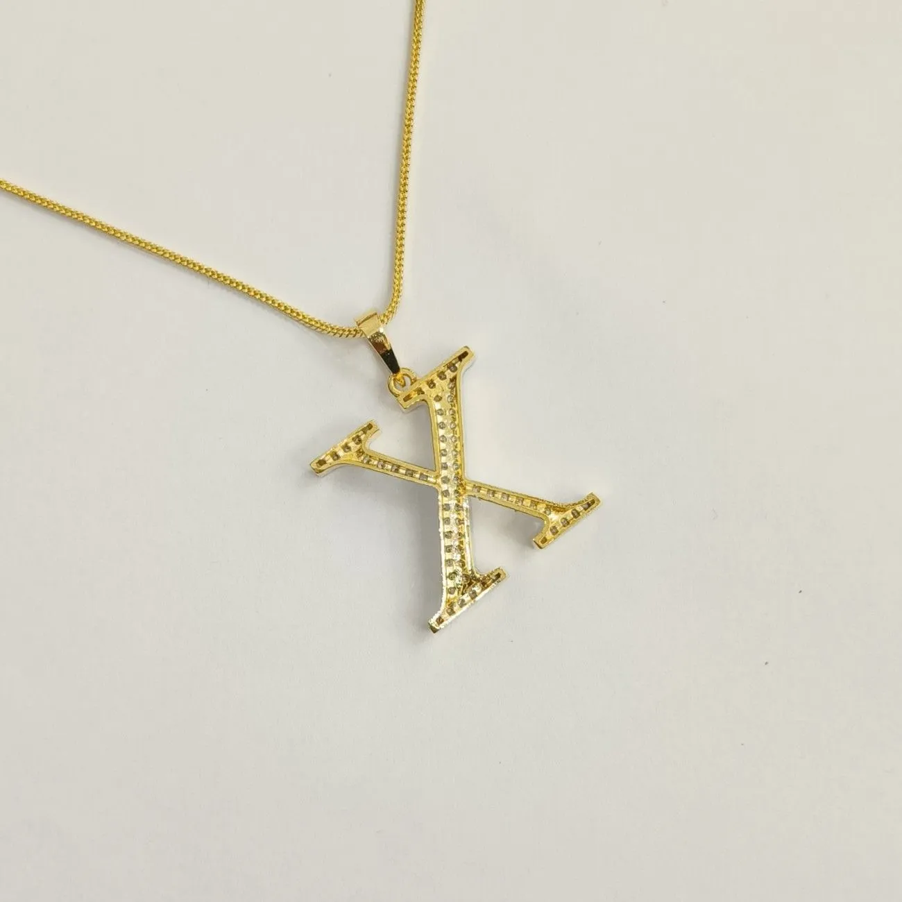 Nimoraa X Initial Gold Plated Pendant Chain