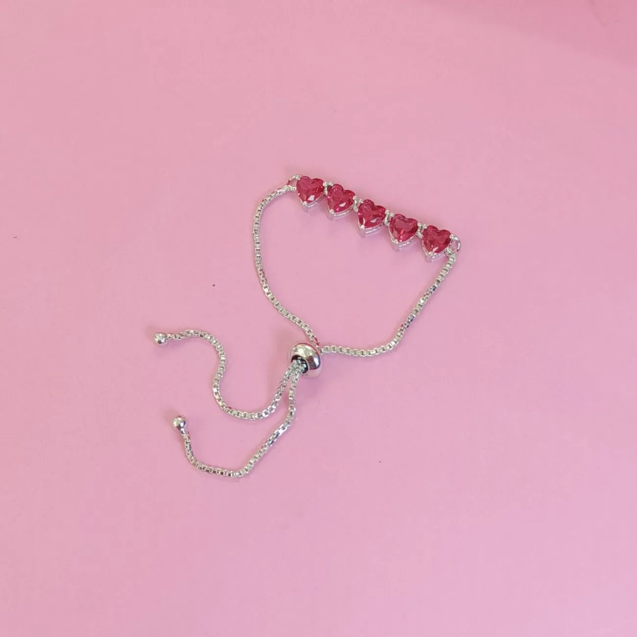 Nimoraa Amora Cupid Quint Line Bracelet – Silver Red