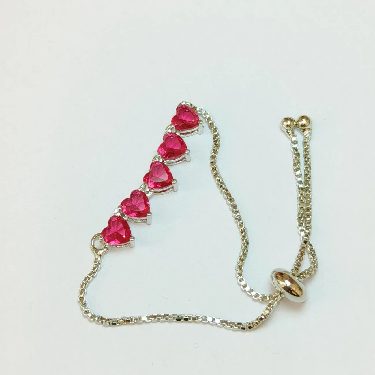 Nimoraa Amora Cupid Quint Line Bracelet – Silver Red