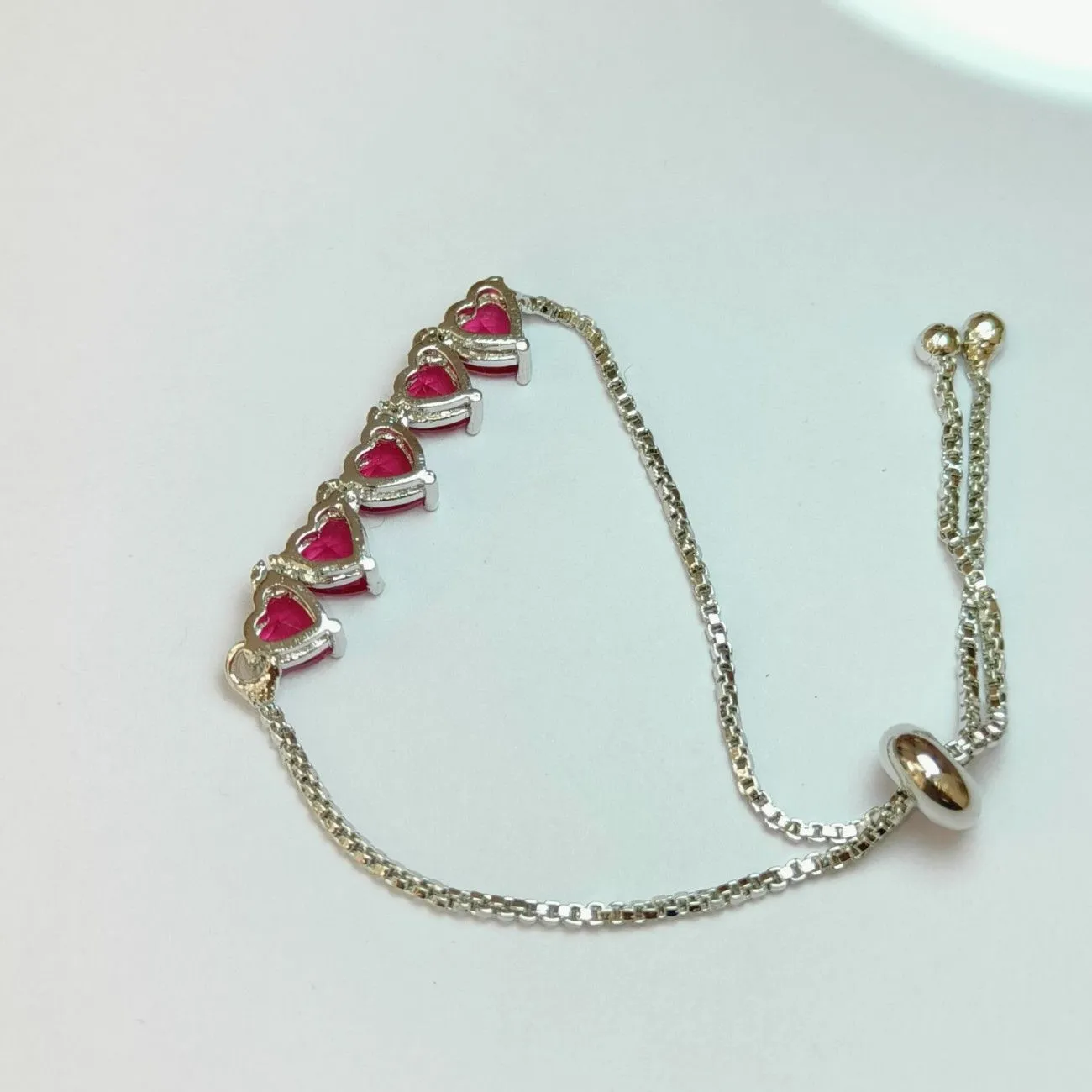 Nimoraa Amora Cupid Quint Line Bracelet – Silver Red