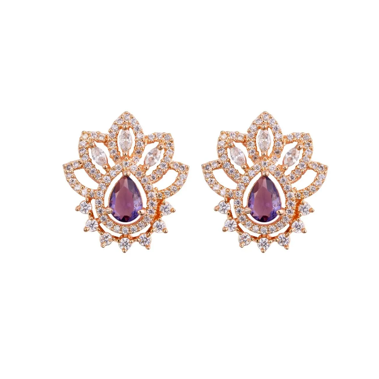 Purple Lotus Bloom Studs
