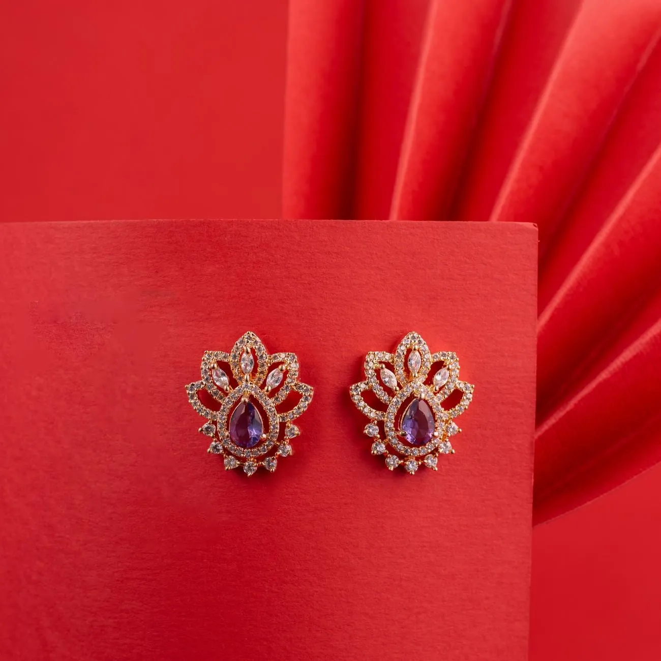 Purple Lotus Bloom Studs