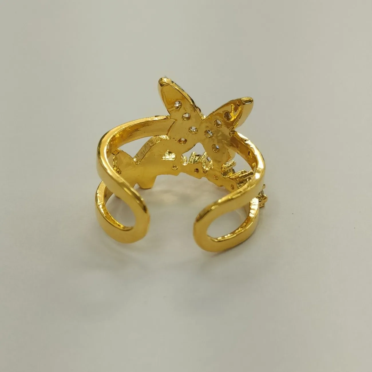 Nimoraa Love Note Butterfly Gold Ring