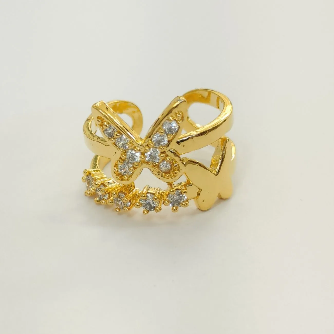 Nimoraa Love Note Butterfly Gold Ring