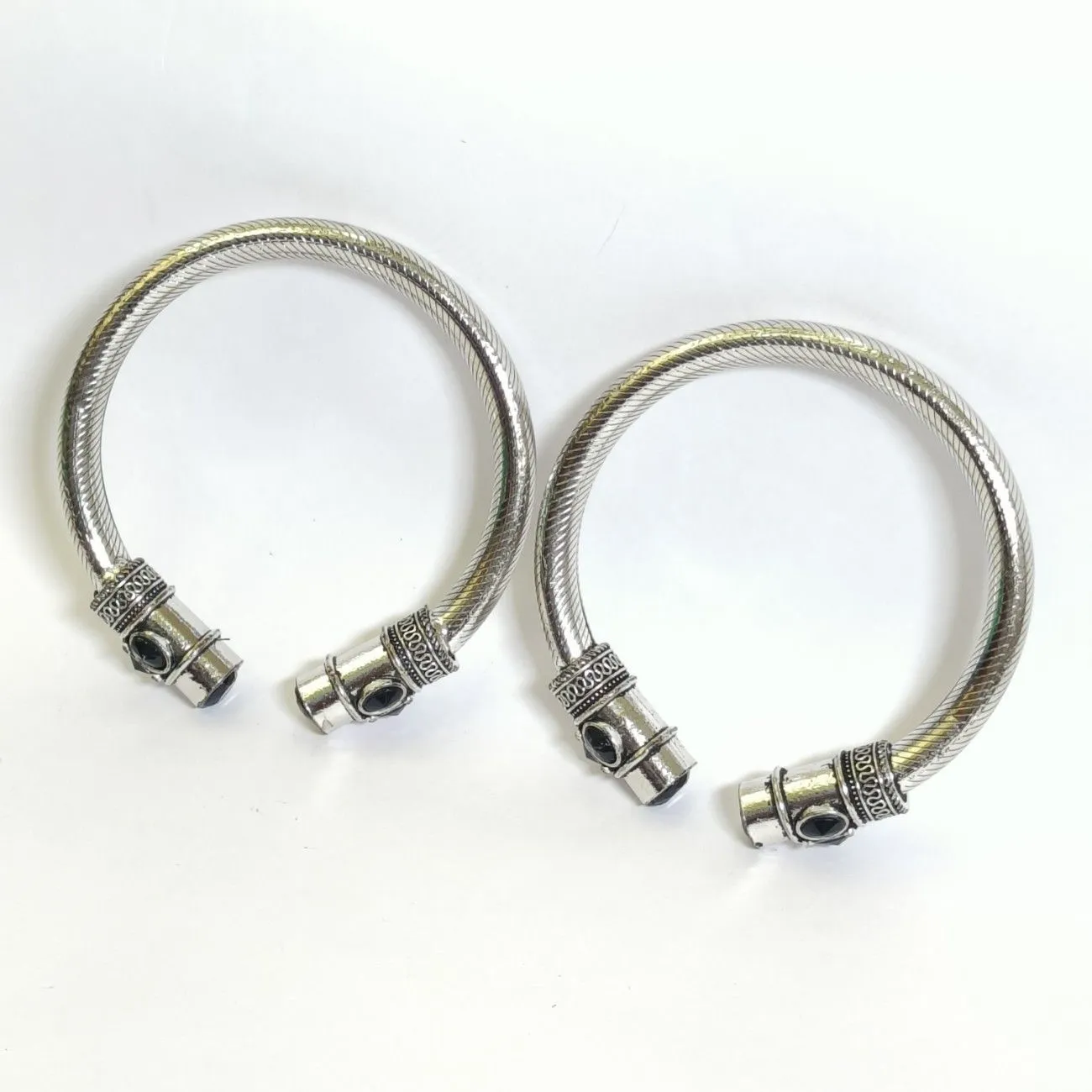 Zenvia Textured Black Dual Kada Set