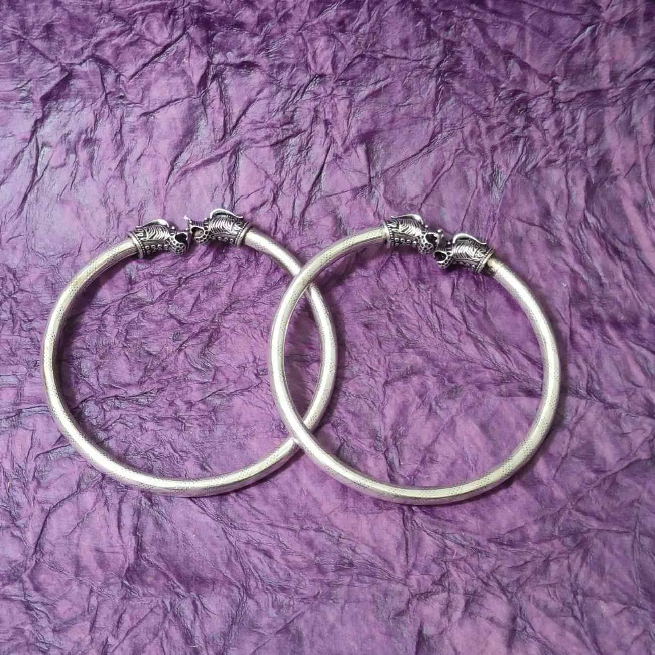 Traditional Oxidised Silver Kada Anklet for Women