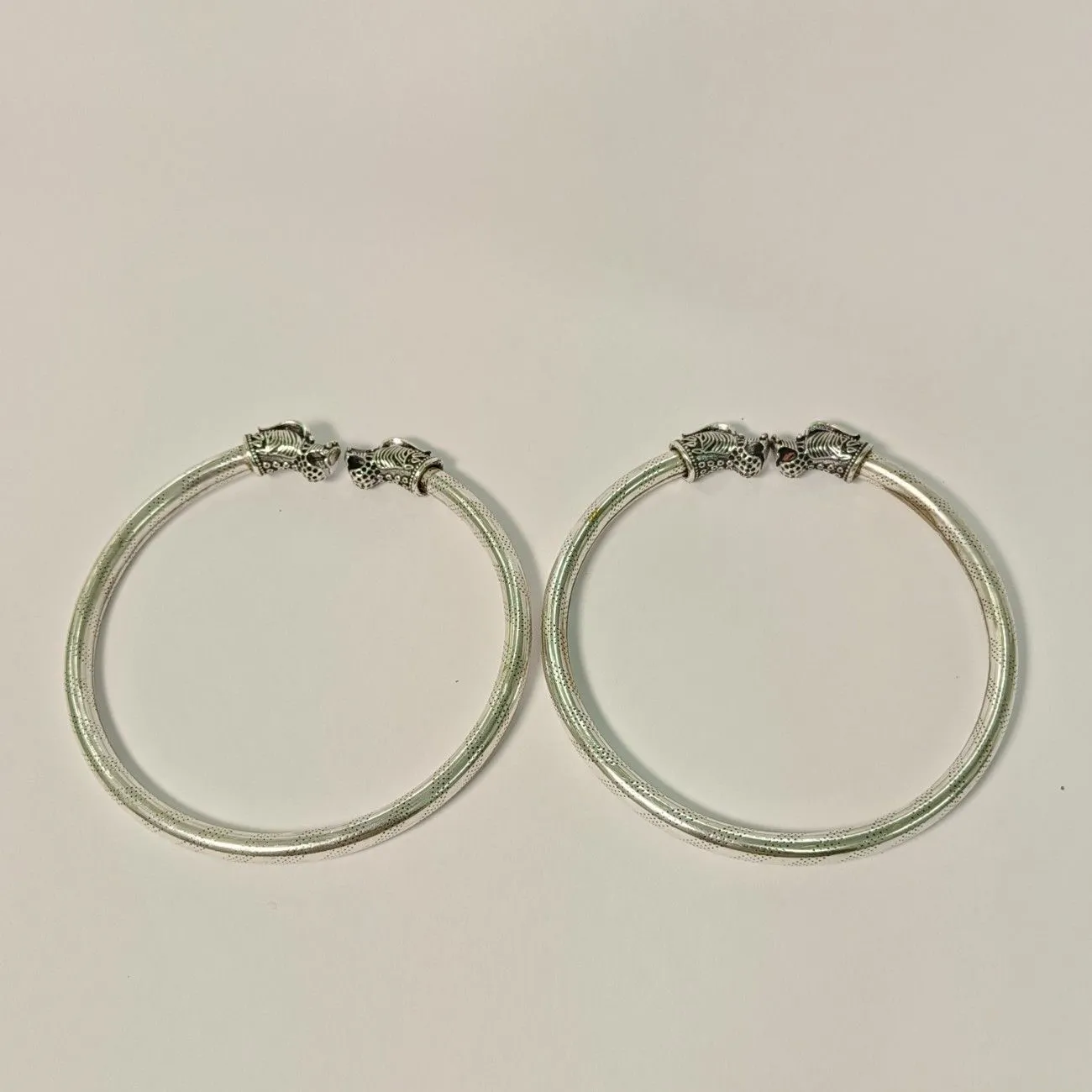 Traditional Oxidised Silver Kada Anklet for Women