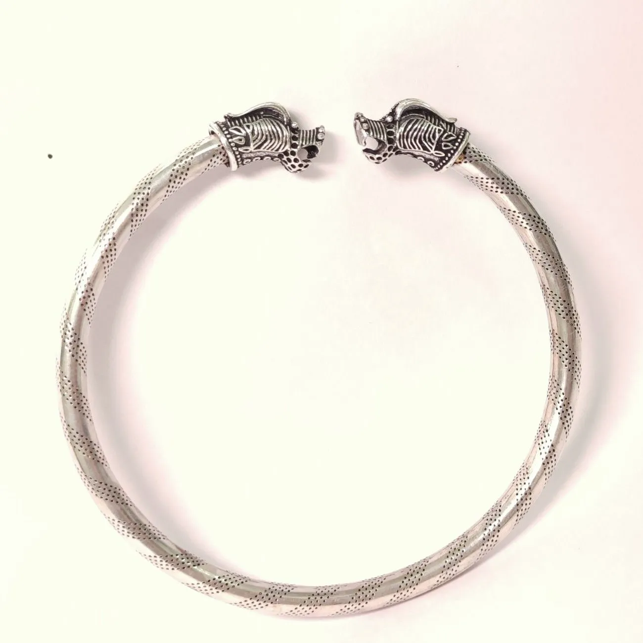 Traditional Oxidised Silver Kada Anklet for Women