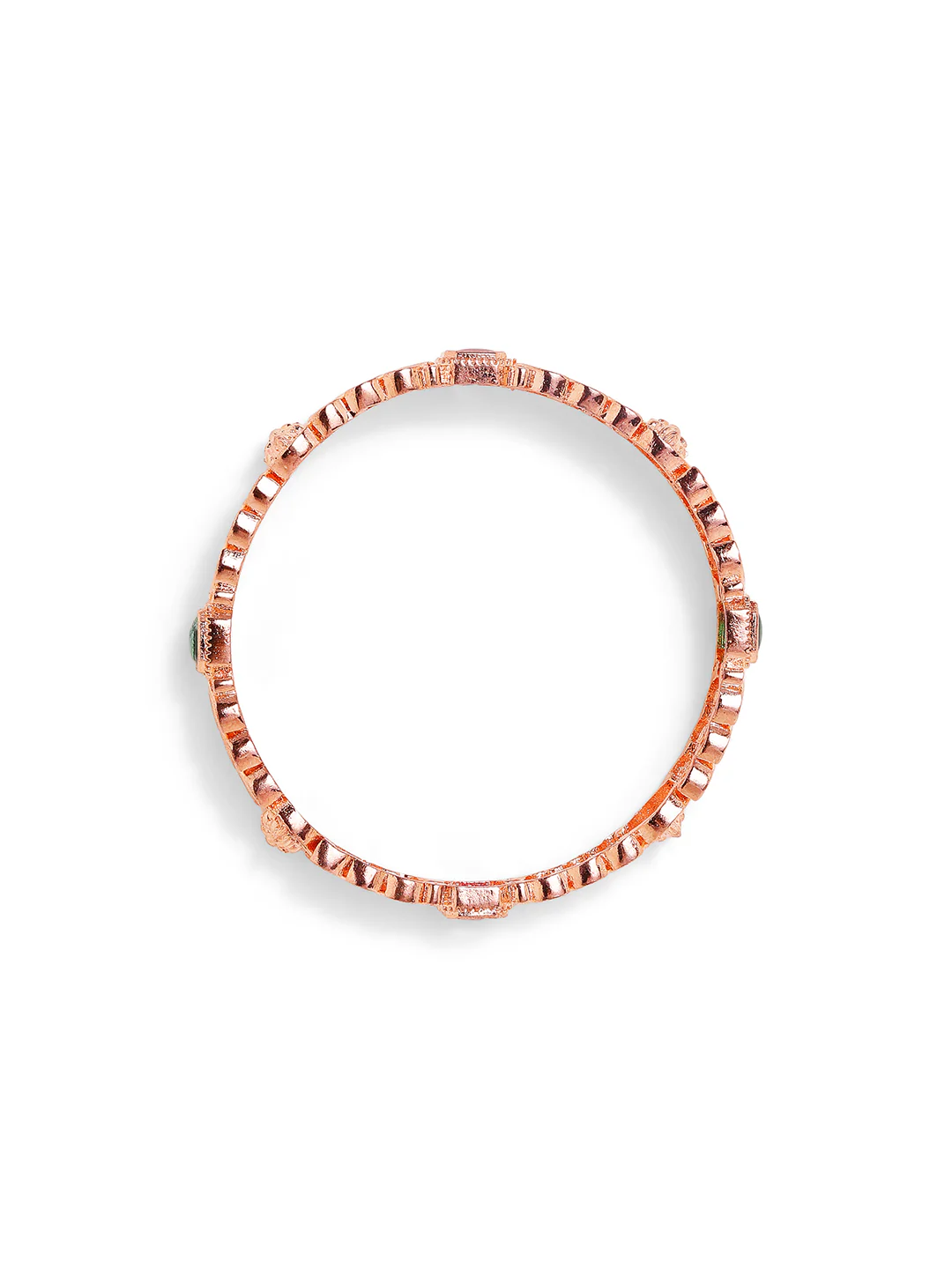 Razia Kundan Leaf Luxe Bangles (Rose Gold Finish)