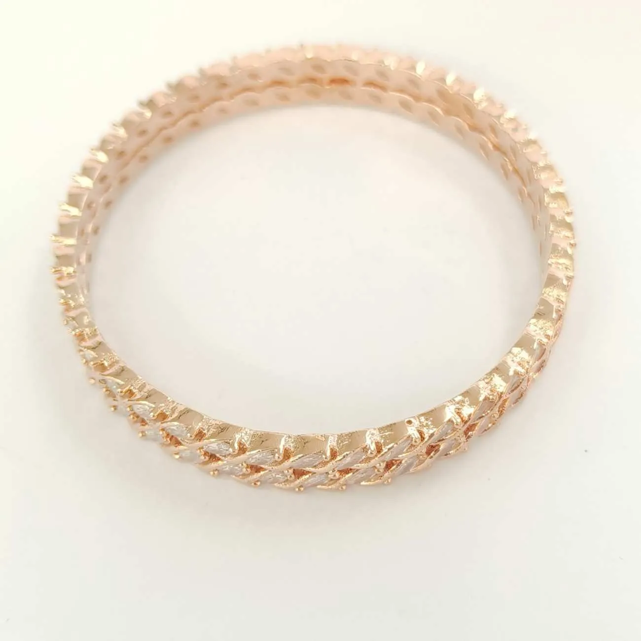 Marquise Twist Radiance Bangles (Rose Gold Finish)
