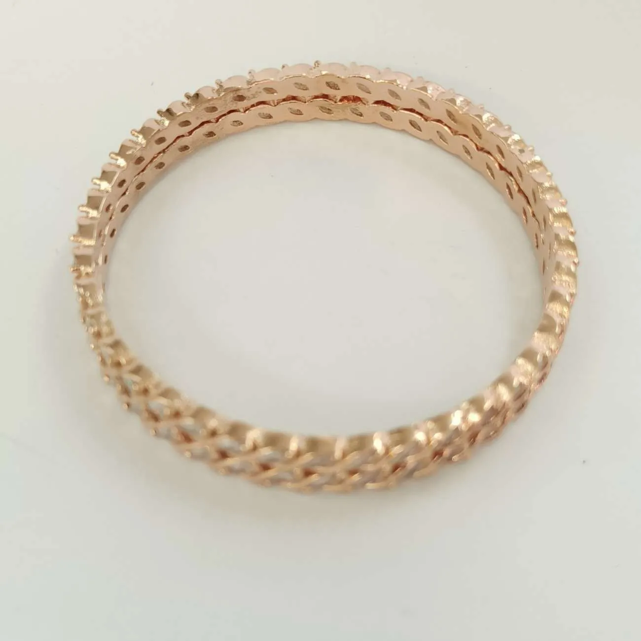 Marquise Twist Radiance Bangles (Rose Gold Finish)
