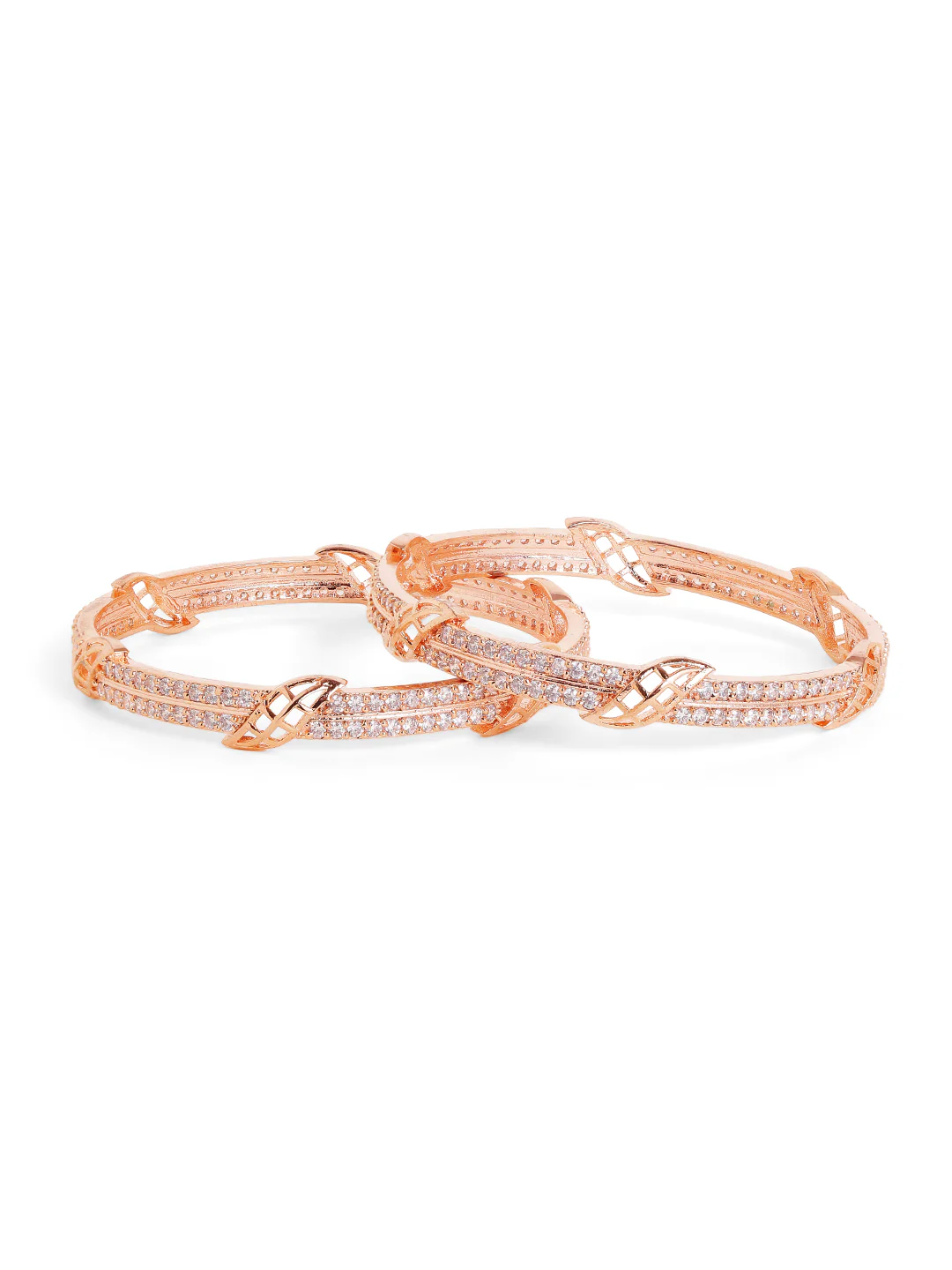 Aurelia Weave Luxe Bangles (Rose Gold Finish)