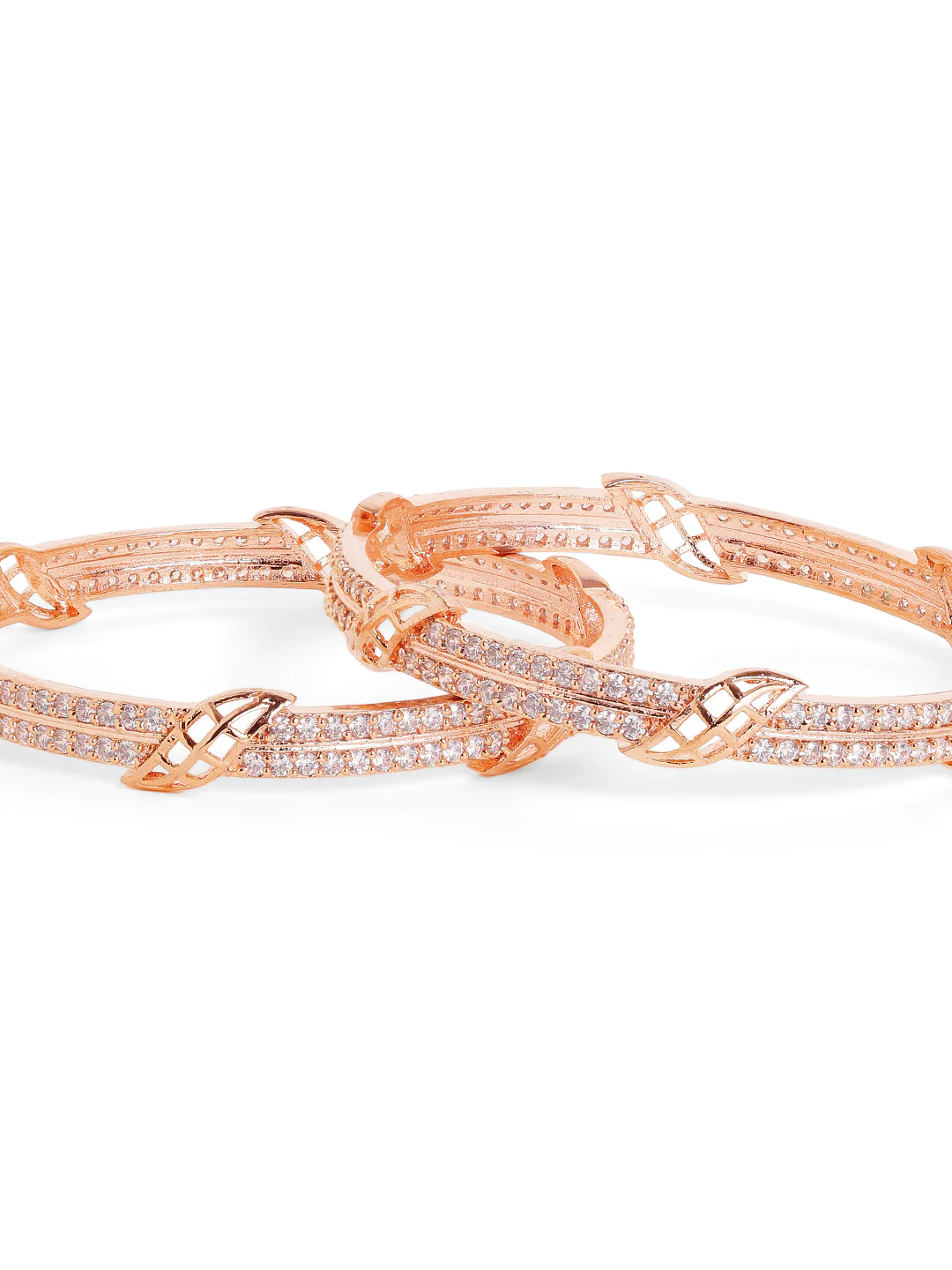 Aurelia Weave Luxe Bangles (Rose Gold Finish)