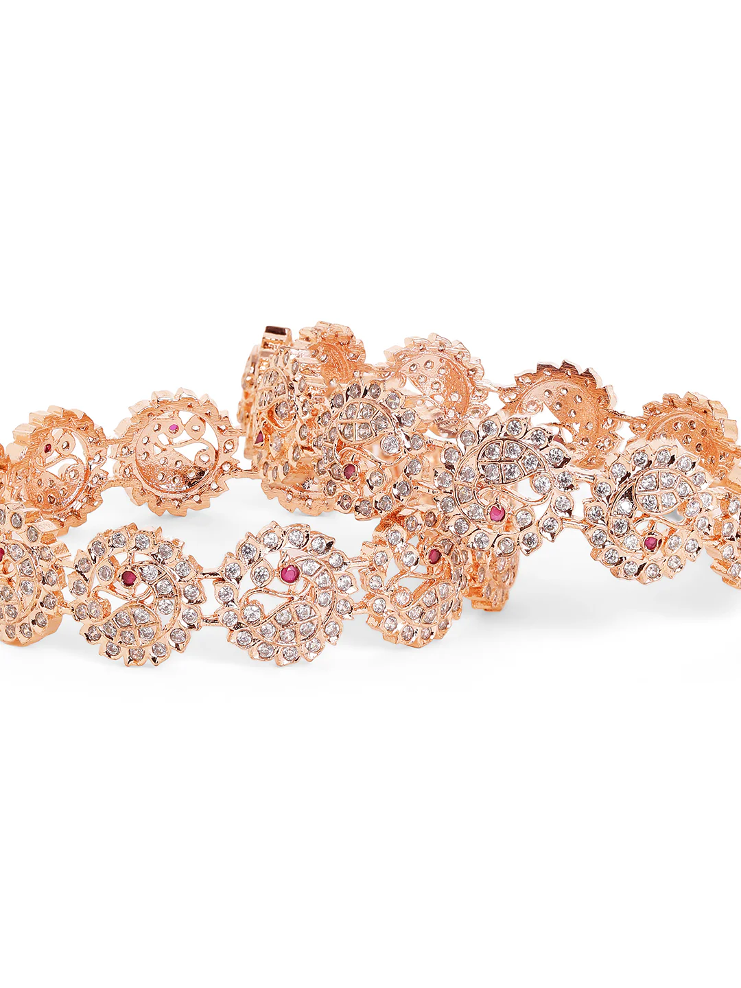 Regalia Bloom Cluster Bangles (Rose Gold Finish)
