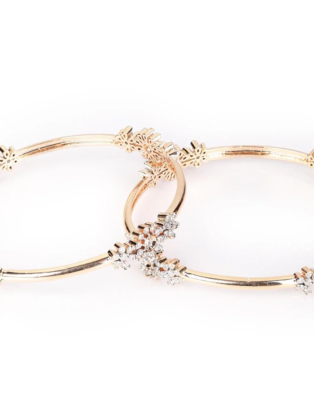 Celeste Bloom Curve Bangles (Rose Gold Finish)