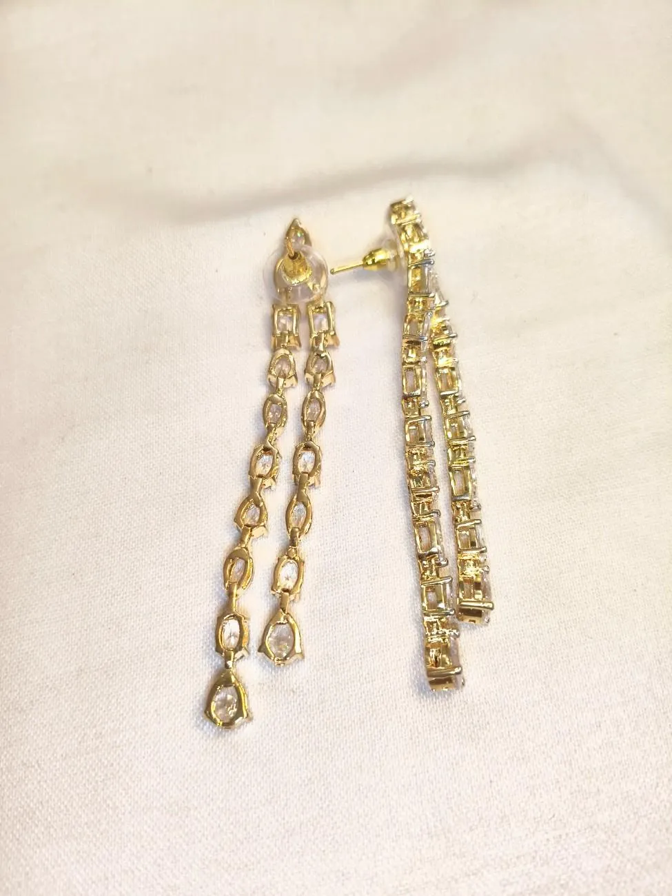 Nimoraa Uncut Diamond Multi-Shaped AD Necklace Set with Tassel Earrings