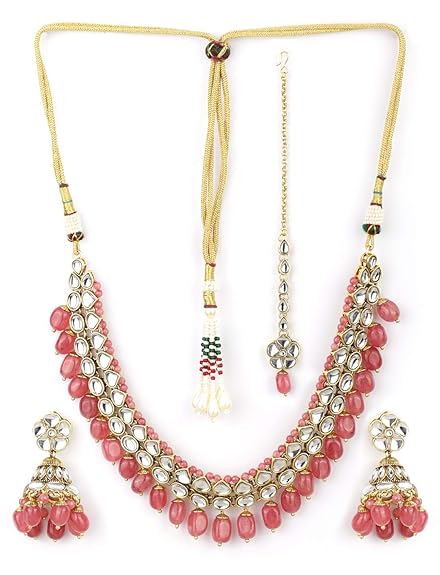 Pink Pearl Kundan Choker Set