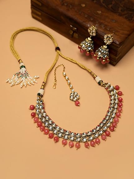 Pink Pearl Kundan Choker Set