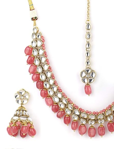 Pink Pearl Kundan Choker Set